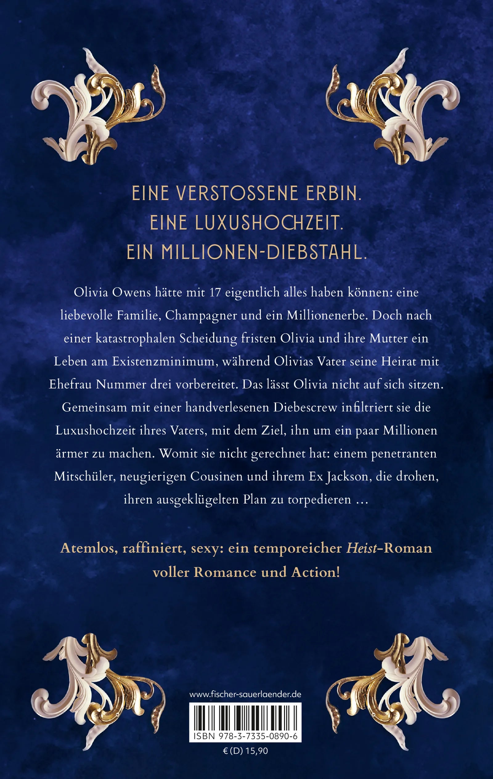 Buchrückseite von 'Heiress Takes All' mit Klappentext - Paperback