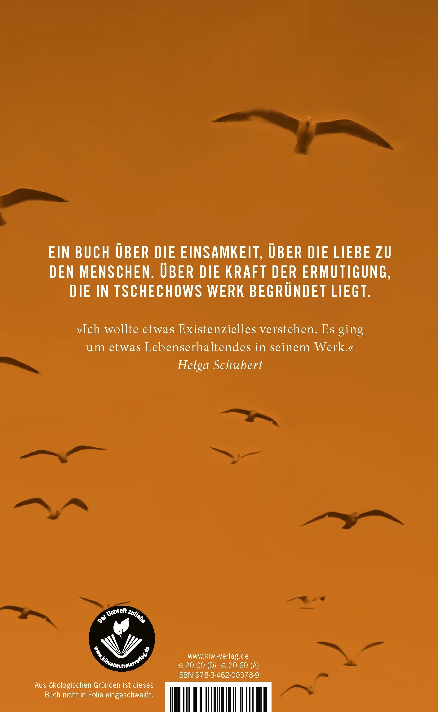 Buchrückseite von 'Helga Schubert über Anton Tschechow' mit Klappentext - Gebundene Ausgabe