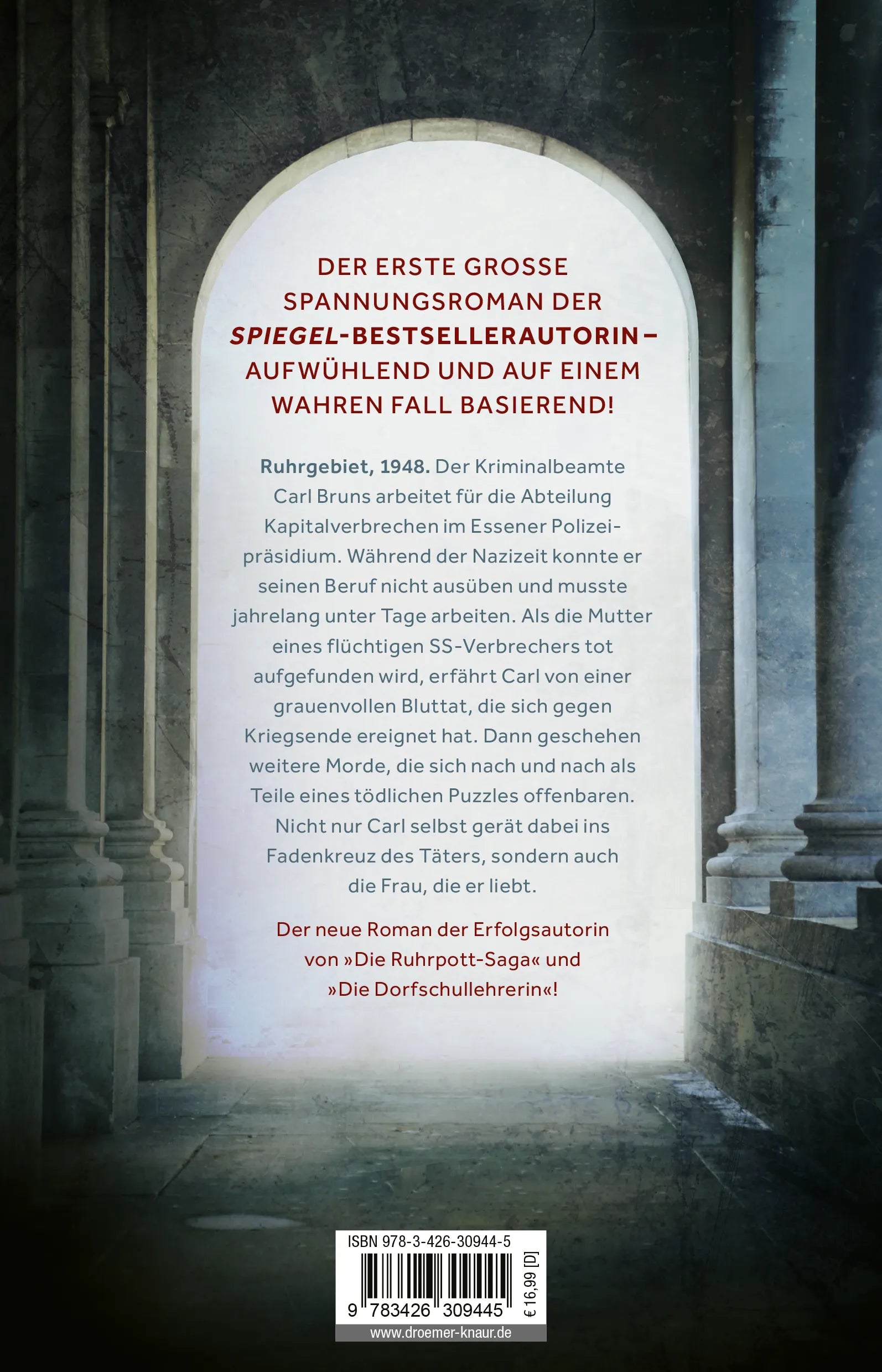 Buchrückseite von 'Helle Tage, dunkle Schuld' mit Klappentext - Paperback