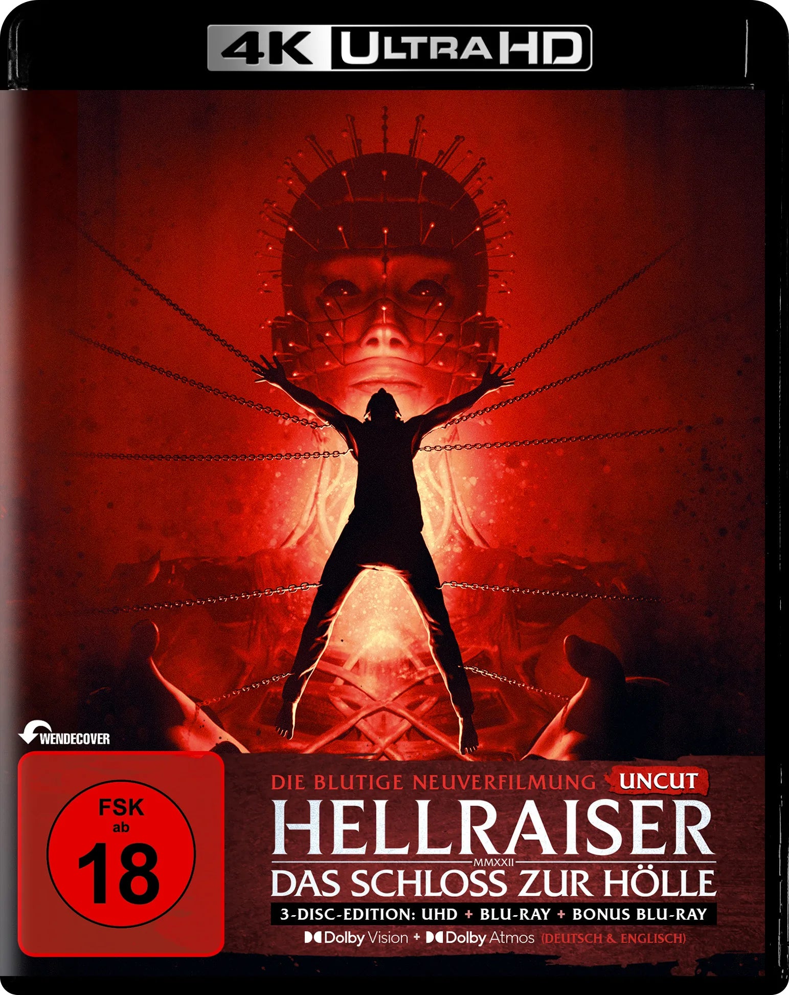 4K UHD Blu-ray-Cover: Hellraiser - Das Schloss zur Hölle - 3-Disc Edition (Bonus). Regie: David Bruckner