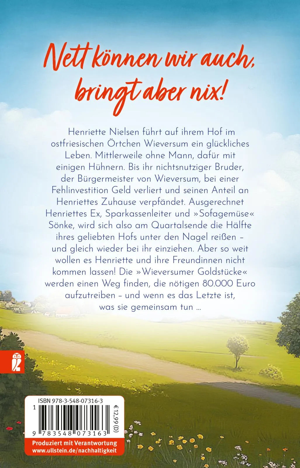 Buchrückseite von 'Henriette räumt auf' mit Klappentext - Taschenbuch