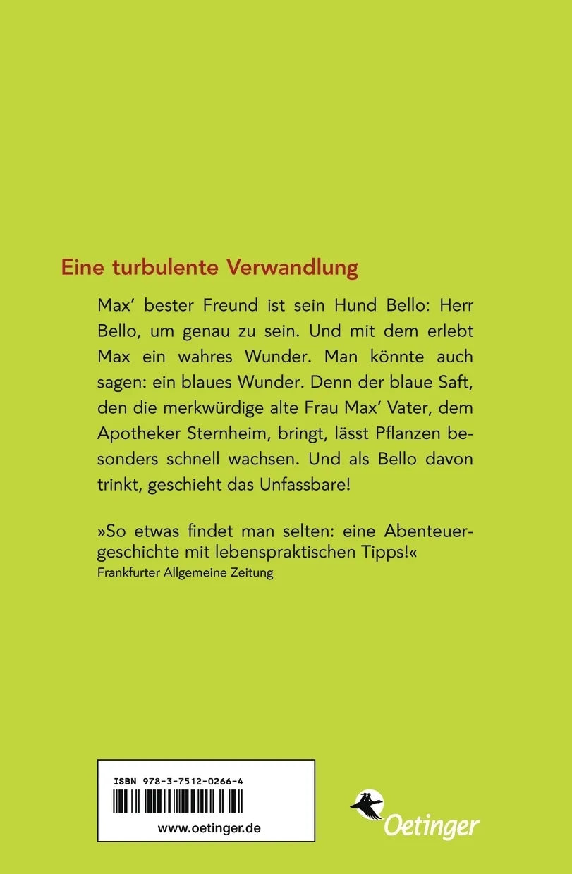 Buchrückseite von 'Herr Bello 1. Herr Bello und das blaue Wunder' mit Klappentext - Taschenbuch