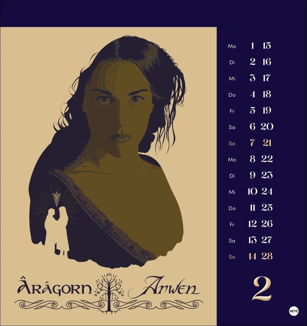 Herr der Ringe Postkartenkalender 2027 – Ansicht