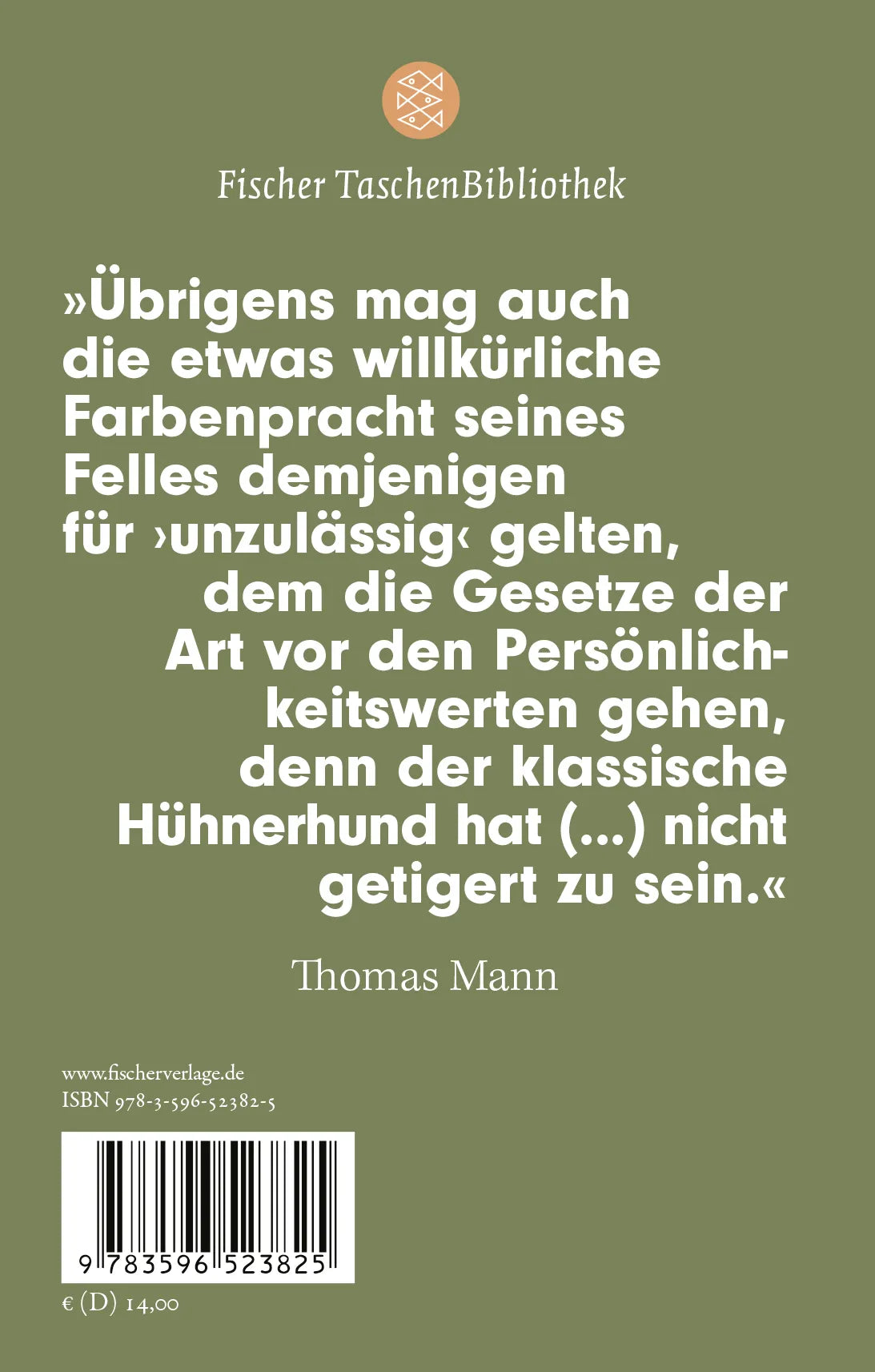 Buchrückseite von 'Herr und Hund' mit Klappentext - Gebundene Ausgabe