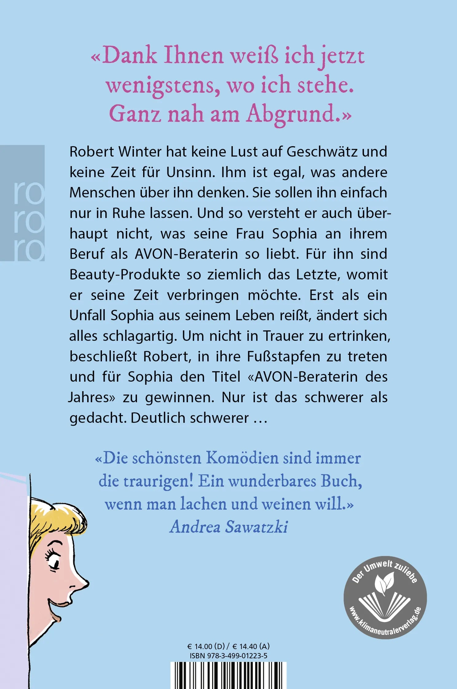Buchrückseite von 'Herr Winter taut auf' mit Klappentext - Taschenbuch