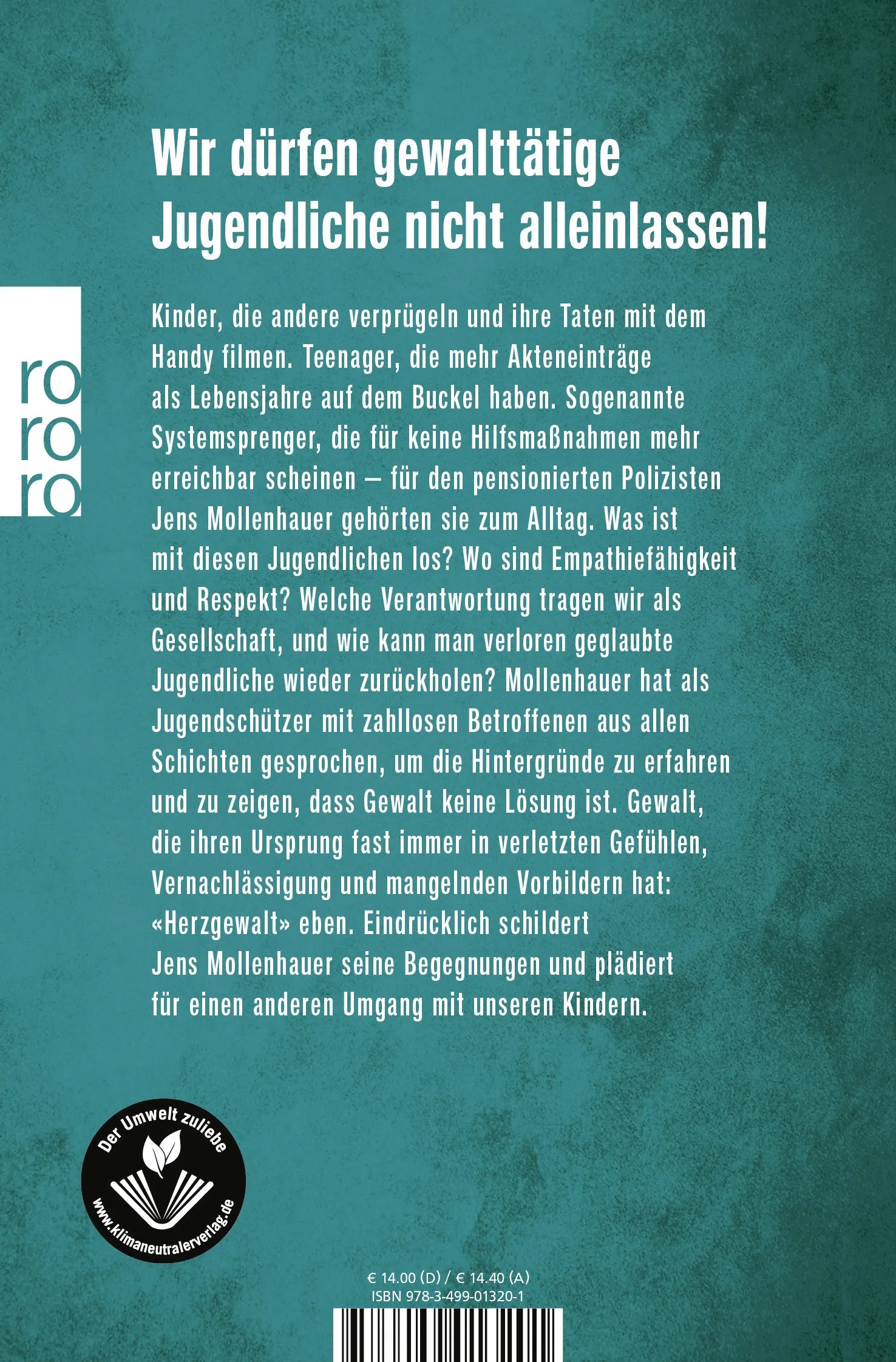 Buchrückseite von 'Herzgewalt' mit Klappentext - Taschenbuch