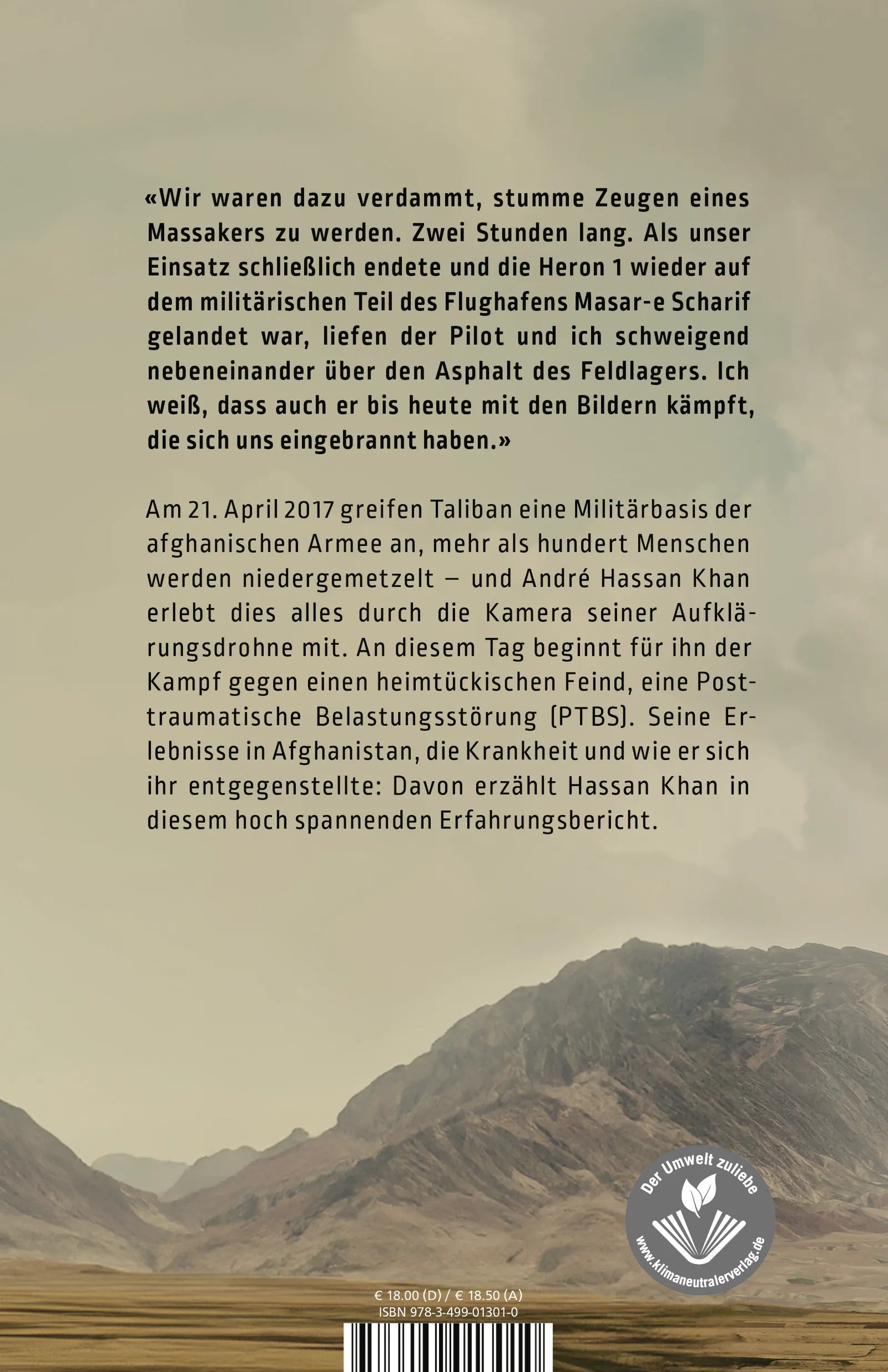 Buchrückseite von 'Heute fühlt sich alles an wie Krieg' mit Klappentext - Paperback