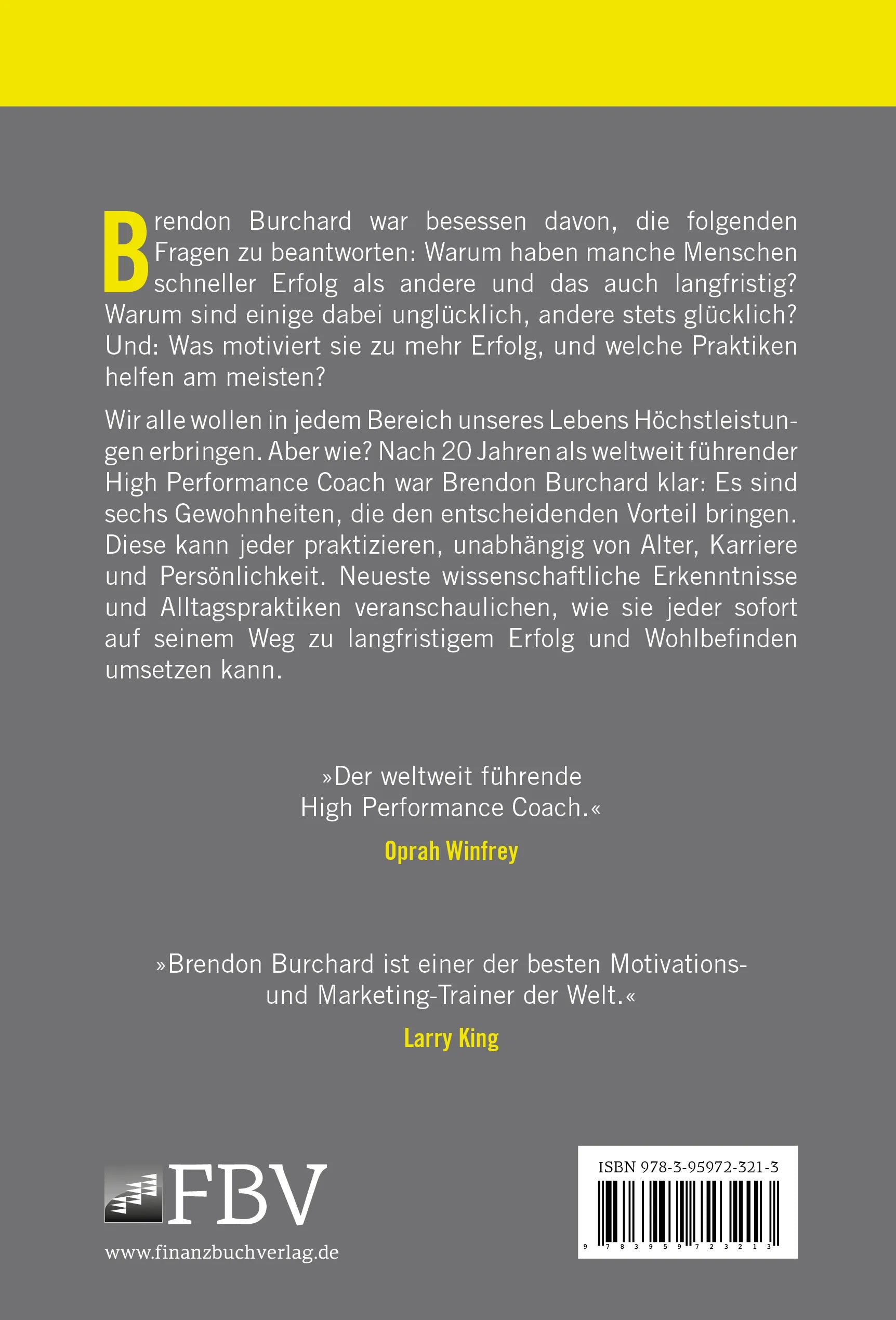 Buchrückseite von 'High Performance Habits' mit Klappentext - Taschenbuch