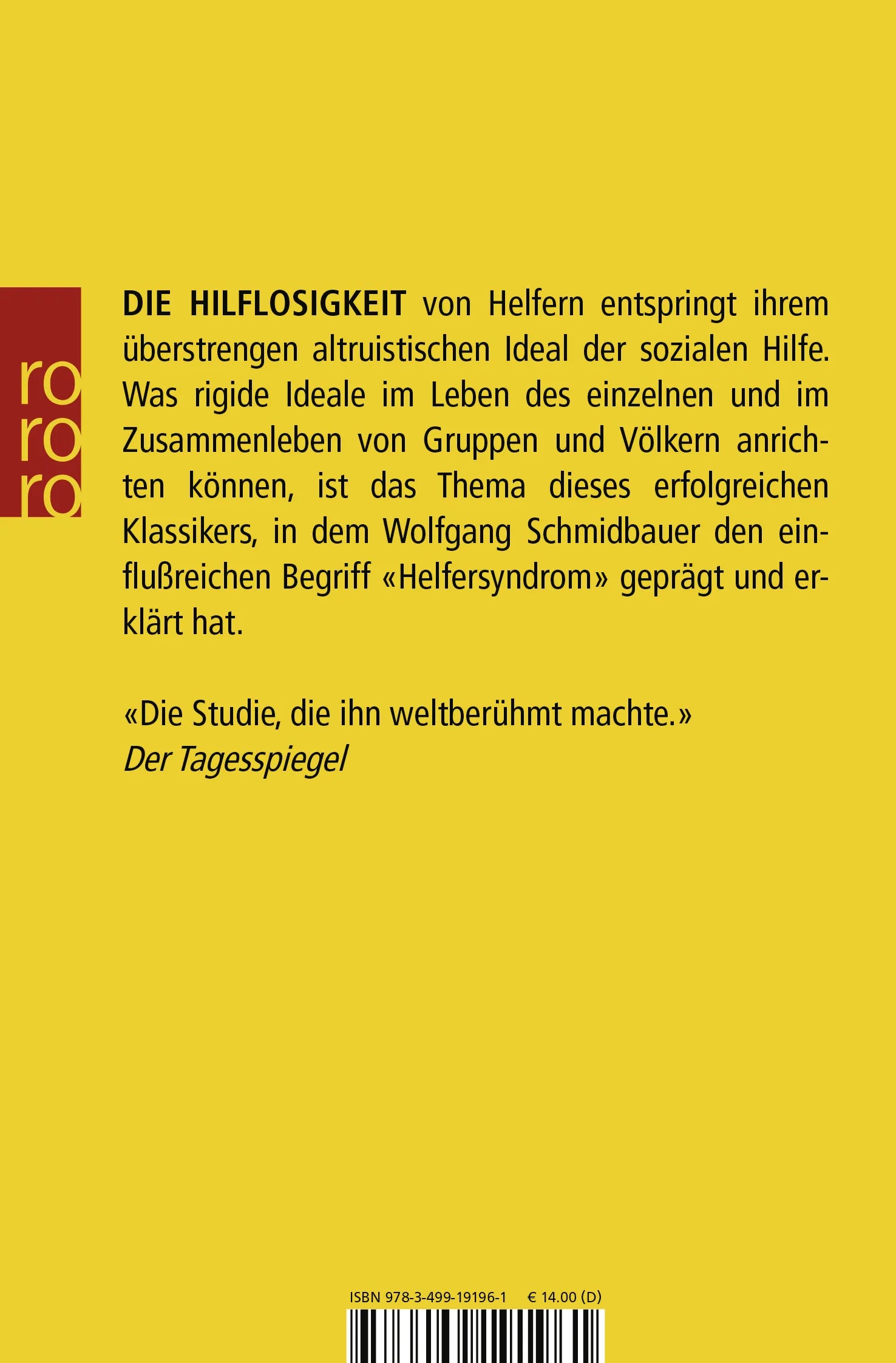 Buchrückseite von 'Hilflose Helfer' mit Klappentext - Taschenbuch