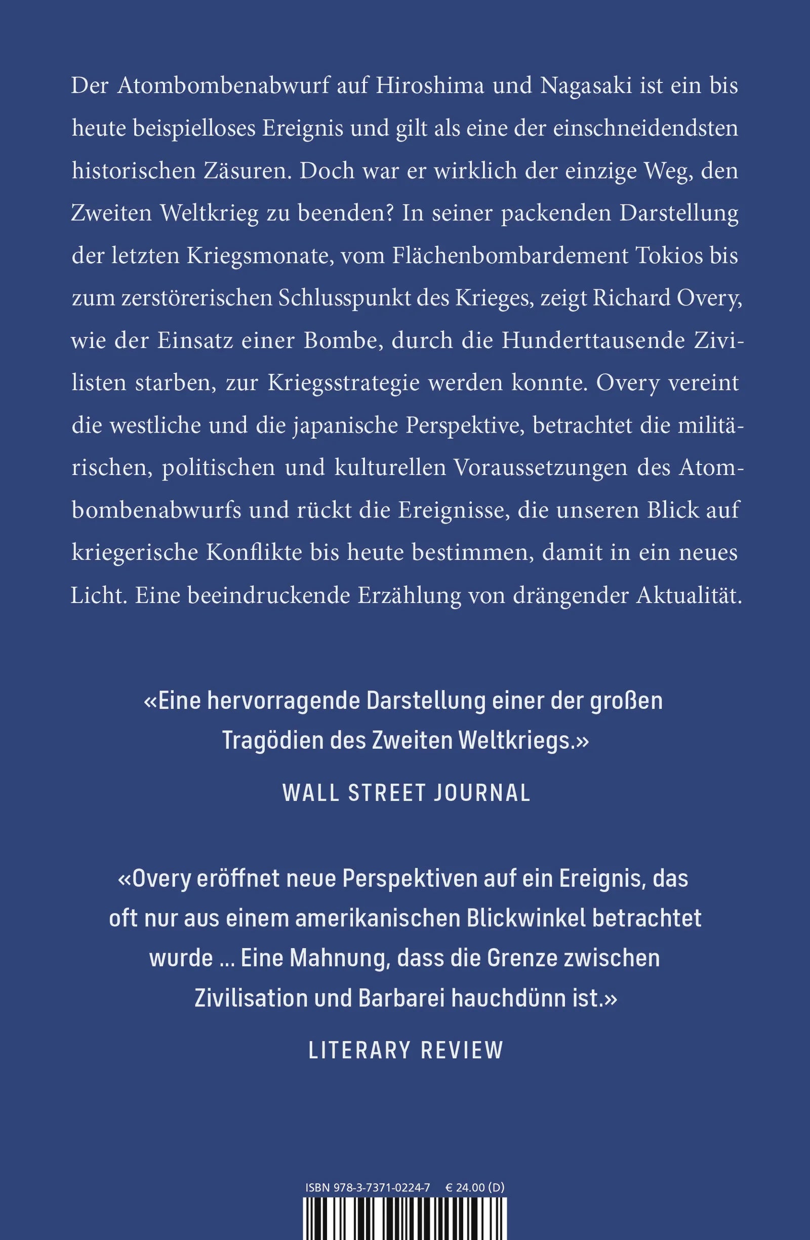 Buchrückseite von 'Hiroshima' mit Klappentext - Gebundene Ausgabe