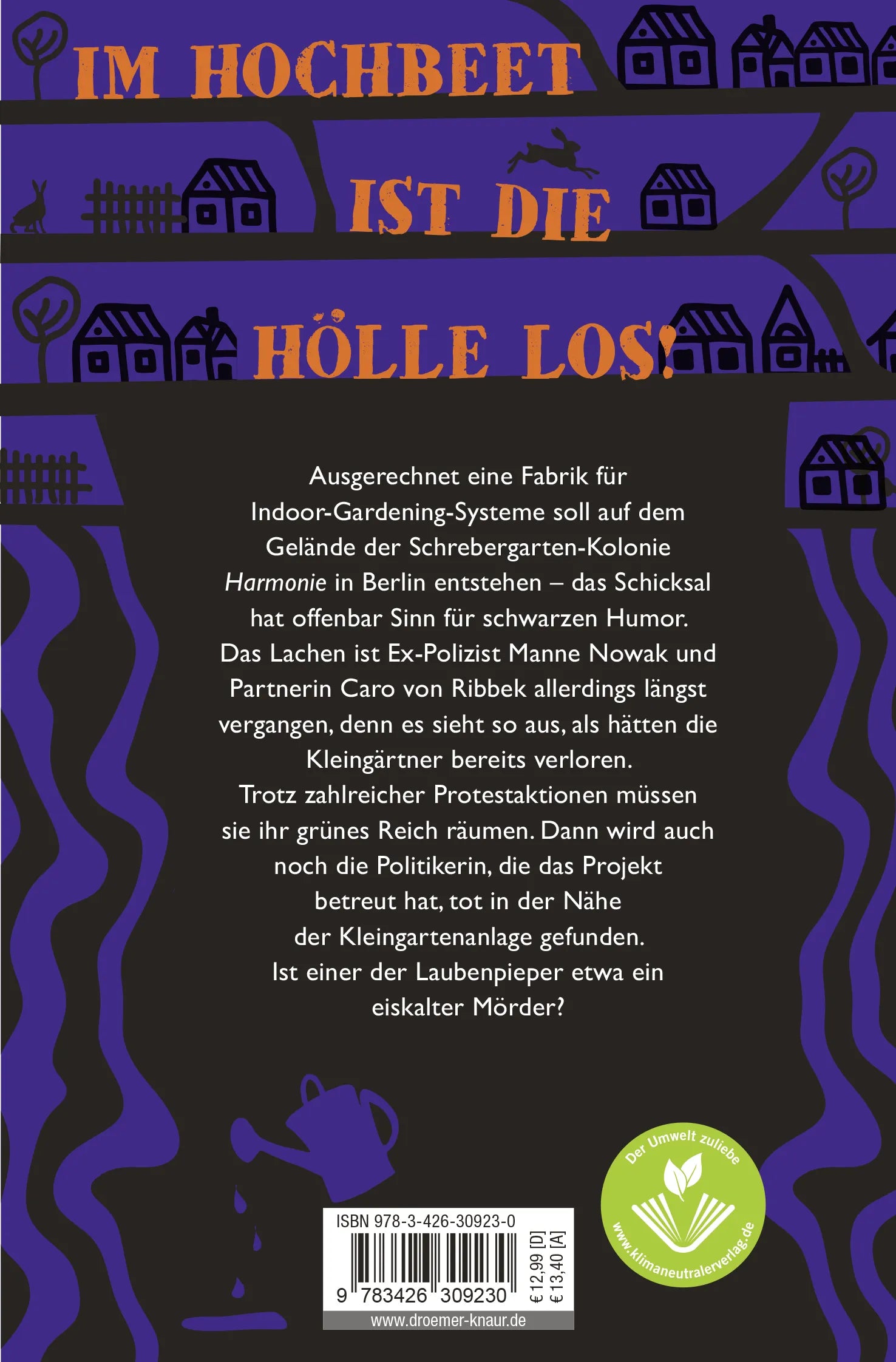 Buchrückseite von 'Hochmut kommt vor dem Farn' mit Klappentext - Taschenbuch