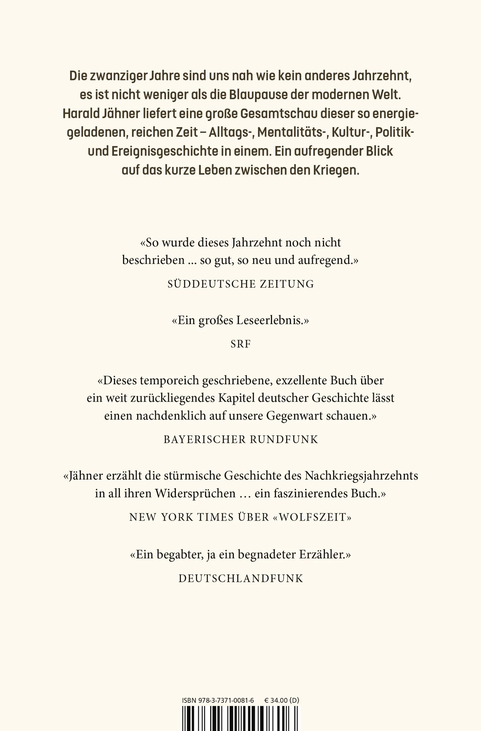 Buchrückseite von 'Höhenrausch' mit Klappentext - Gebundene Ausgabe
