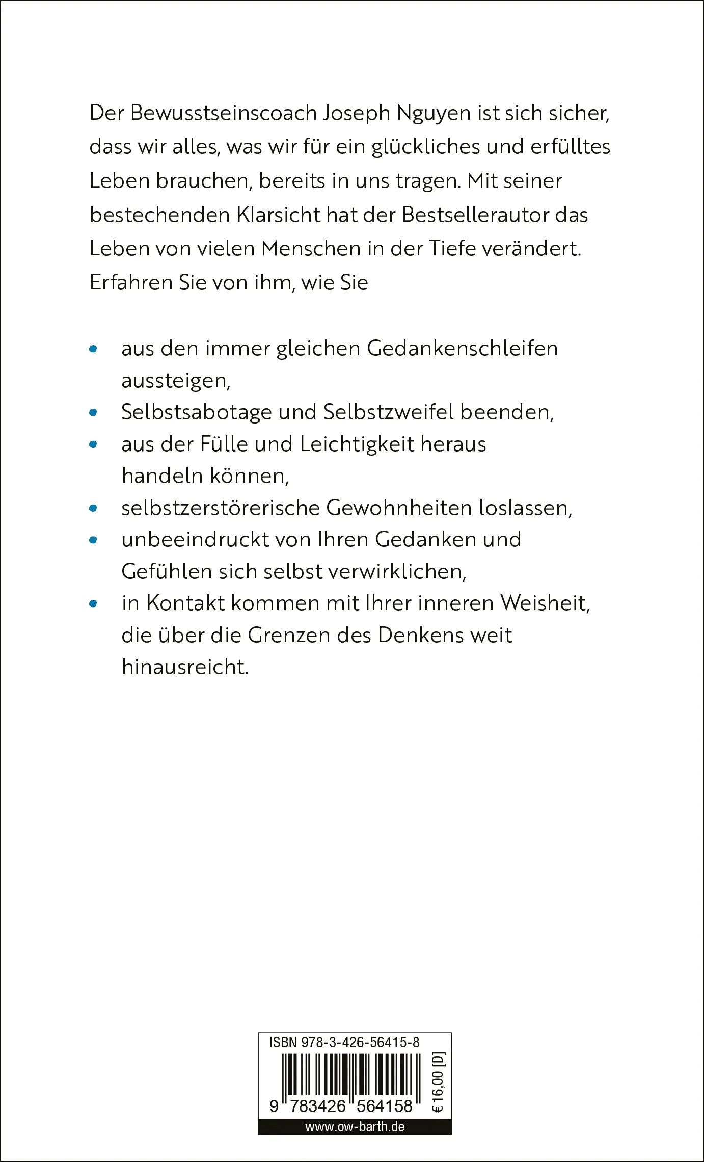 Rückseite: Hör auf zu glauben, was du denkst (Hardcover)