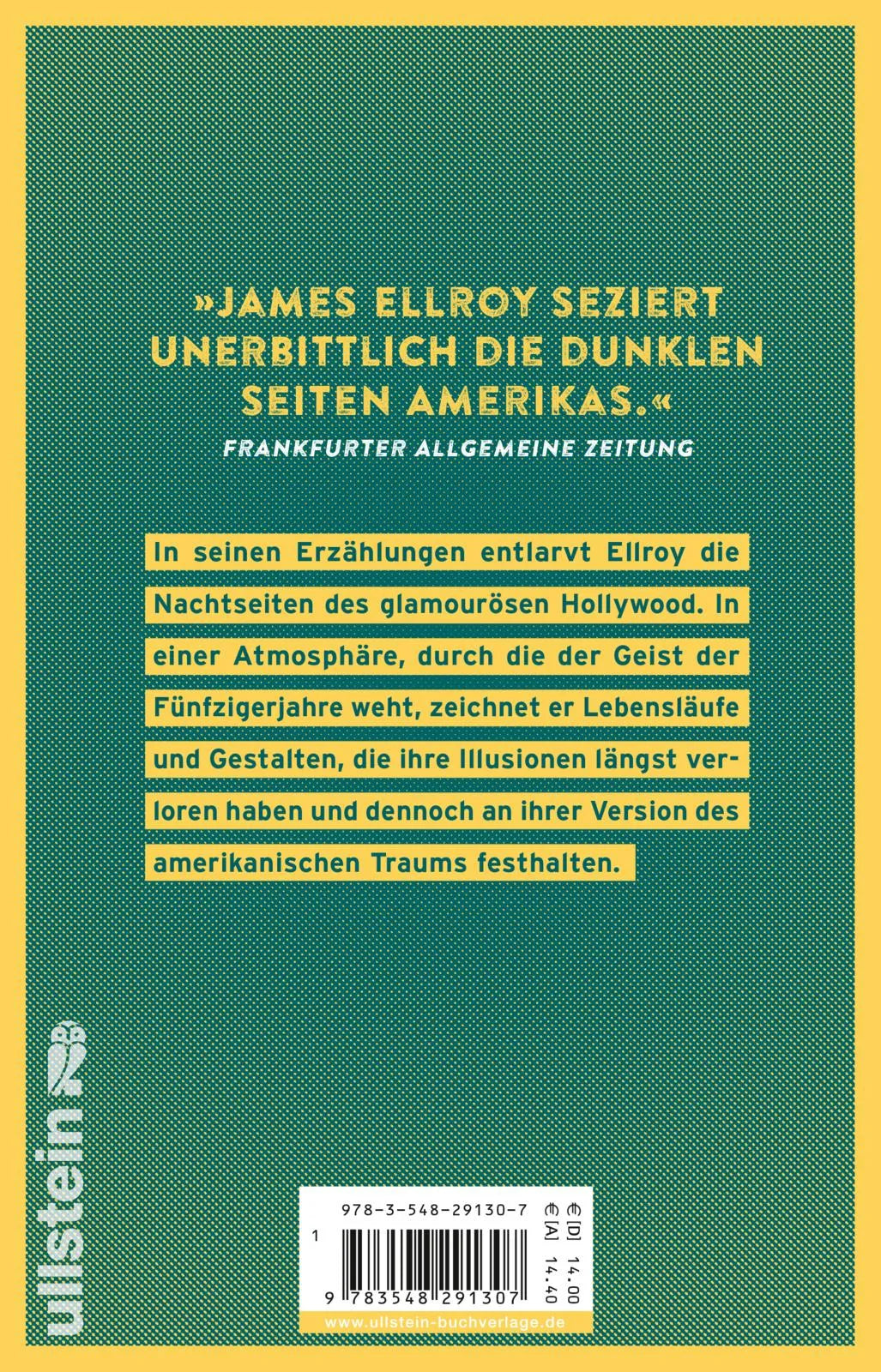Buchrückseite von 'Hollywood Nachtstücke' mit Klappentext - Taschenbuch