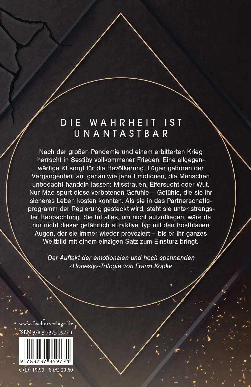 Buchrückseite von 'Honesty. Was die Wahrheit verbirgt' mit Klappentext - Gebundene Ausgabe