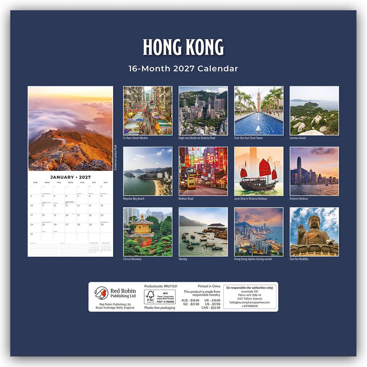 Hongkong 2027 – 16-Monatskalender – Ansicht