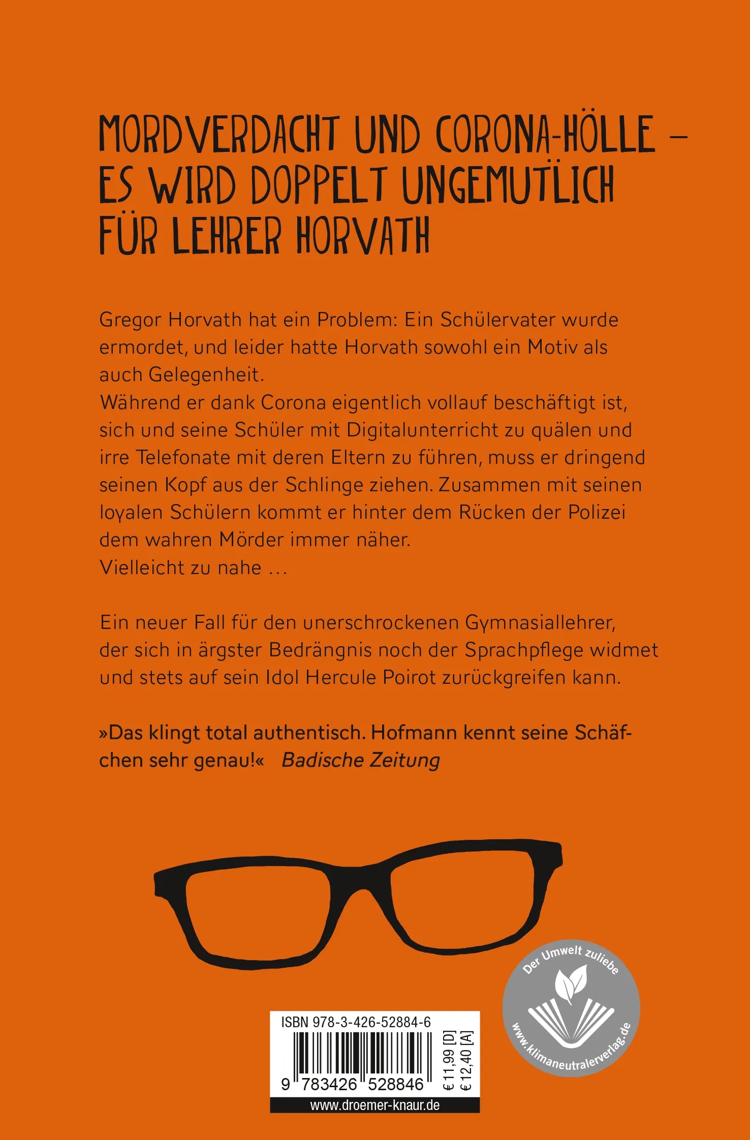 Buchrückseite von 'Horvath auf der Flucht' mit Klappentext - Taschenbuch