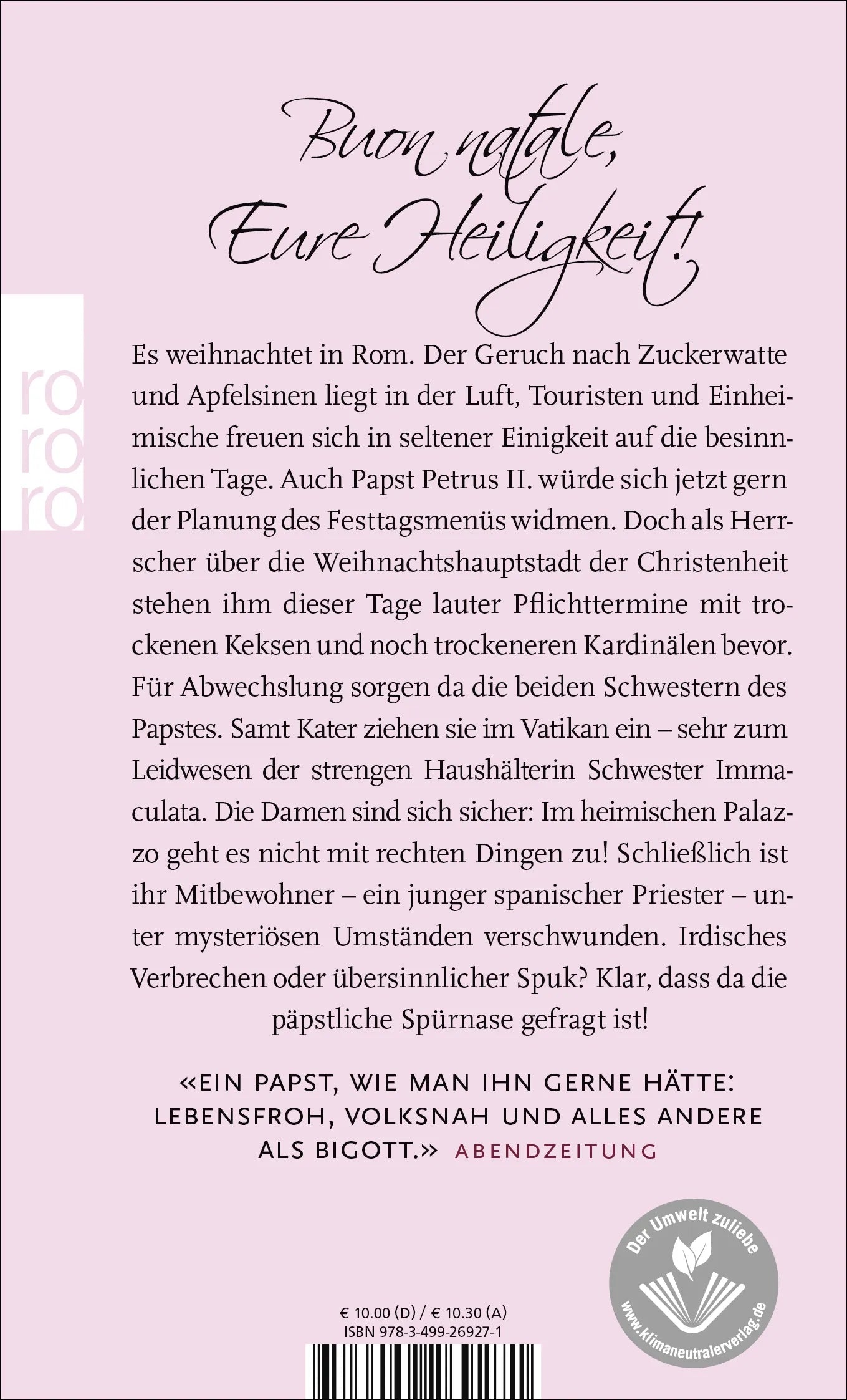 Buchrückseite von 'Hosianna!' mit Klappentext - Taschenbuch