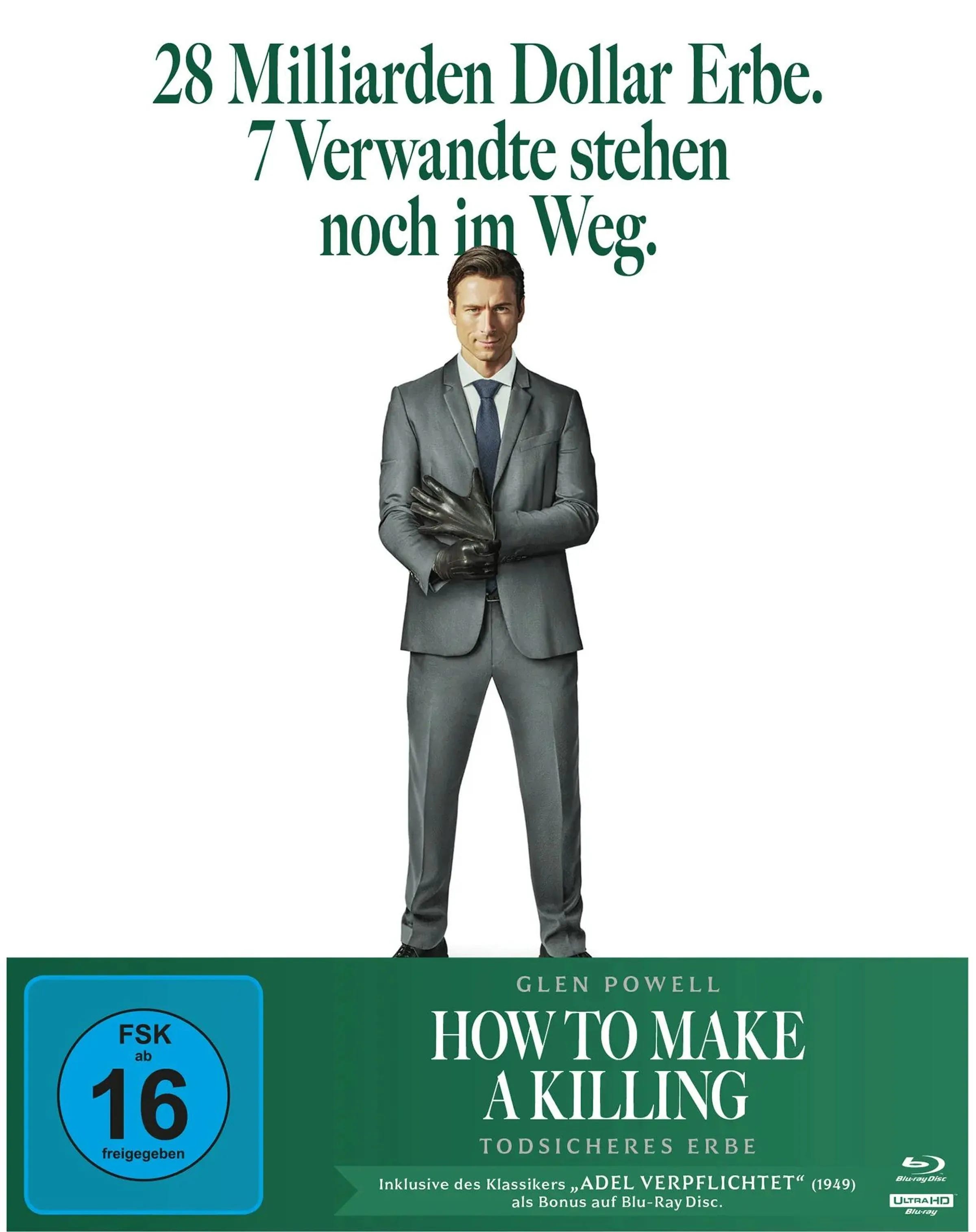 4K UHD Blu-ray-Cover: How to Make a Killing: Todsicheres Erbe. Regie: John Patton Ford