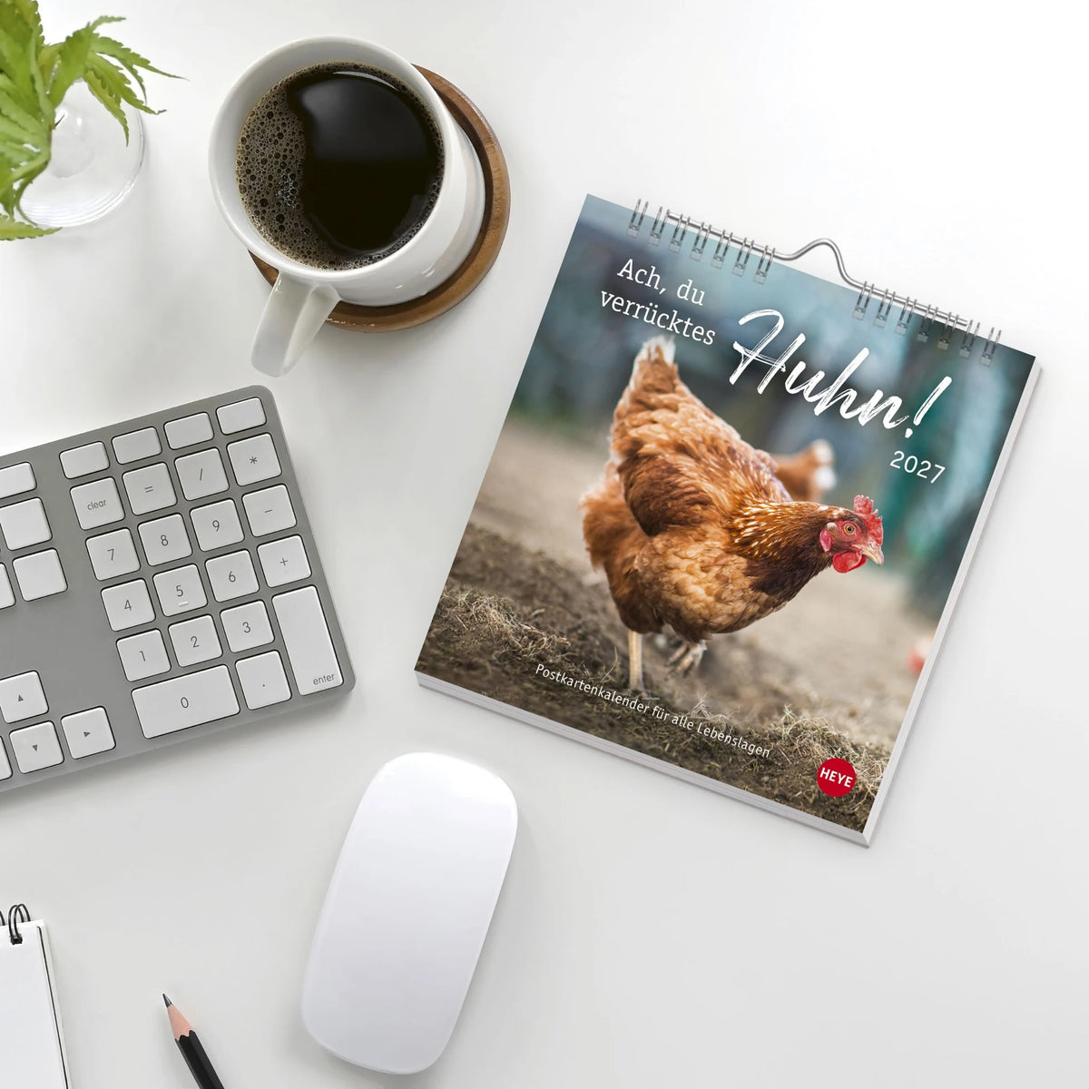 Hühner Postkartenkalender 2027 - Ach, du verrücktes Huhn! – Ansicht
