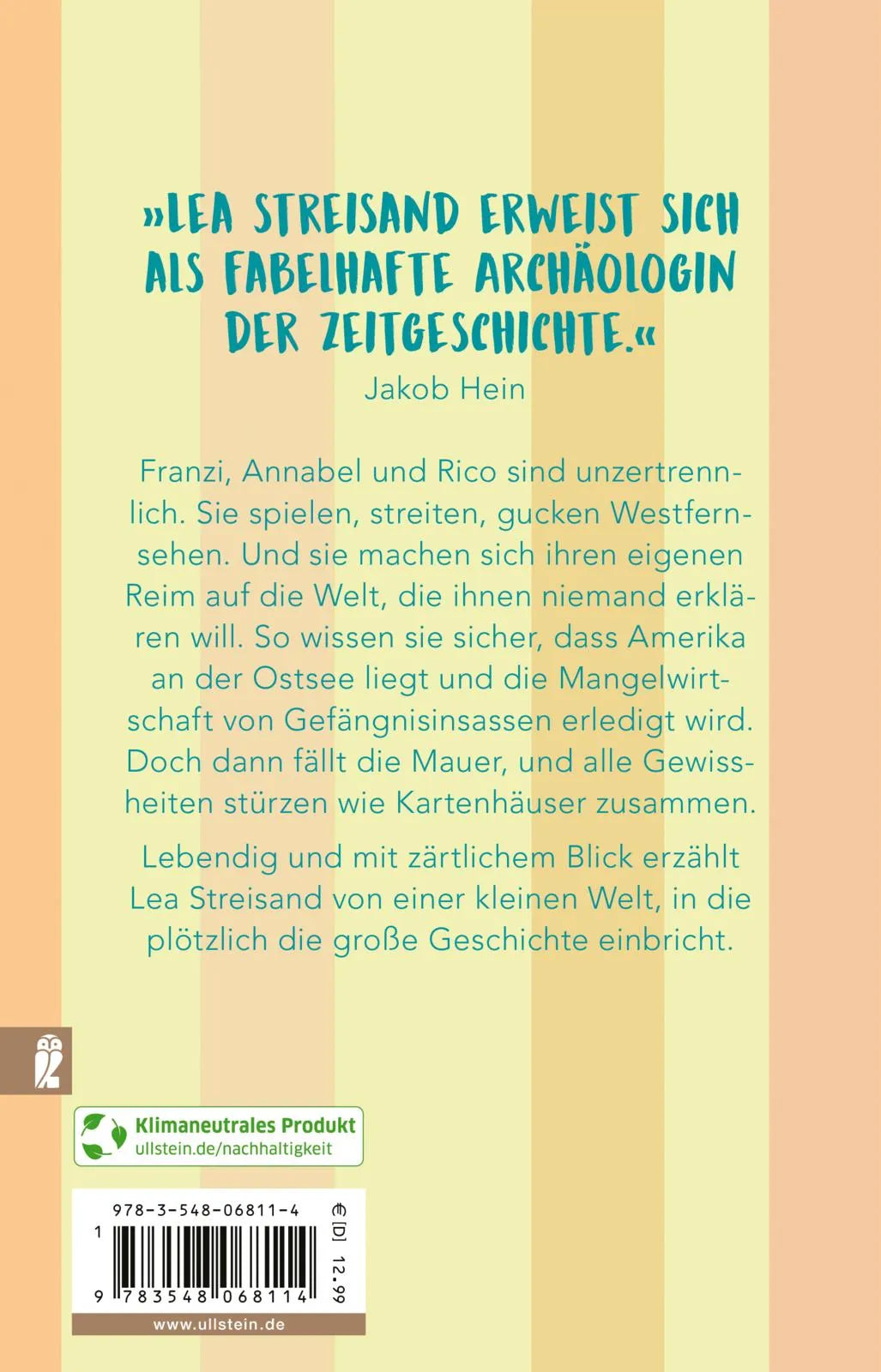 Buchrückseite von 'Hufeland, Ecke Bötzow' mit Klappentext - Taschenbuch
