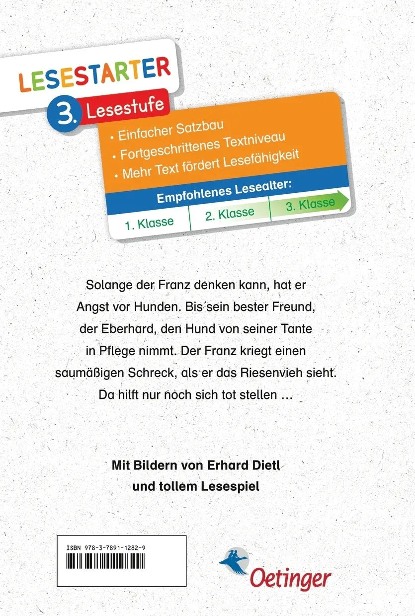 Buchrückseite von 'Hundegeschichten vom Franz' mit Klappentext - Gebundene Ausgabe