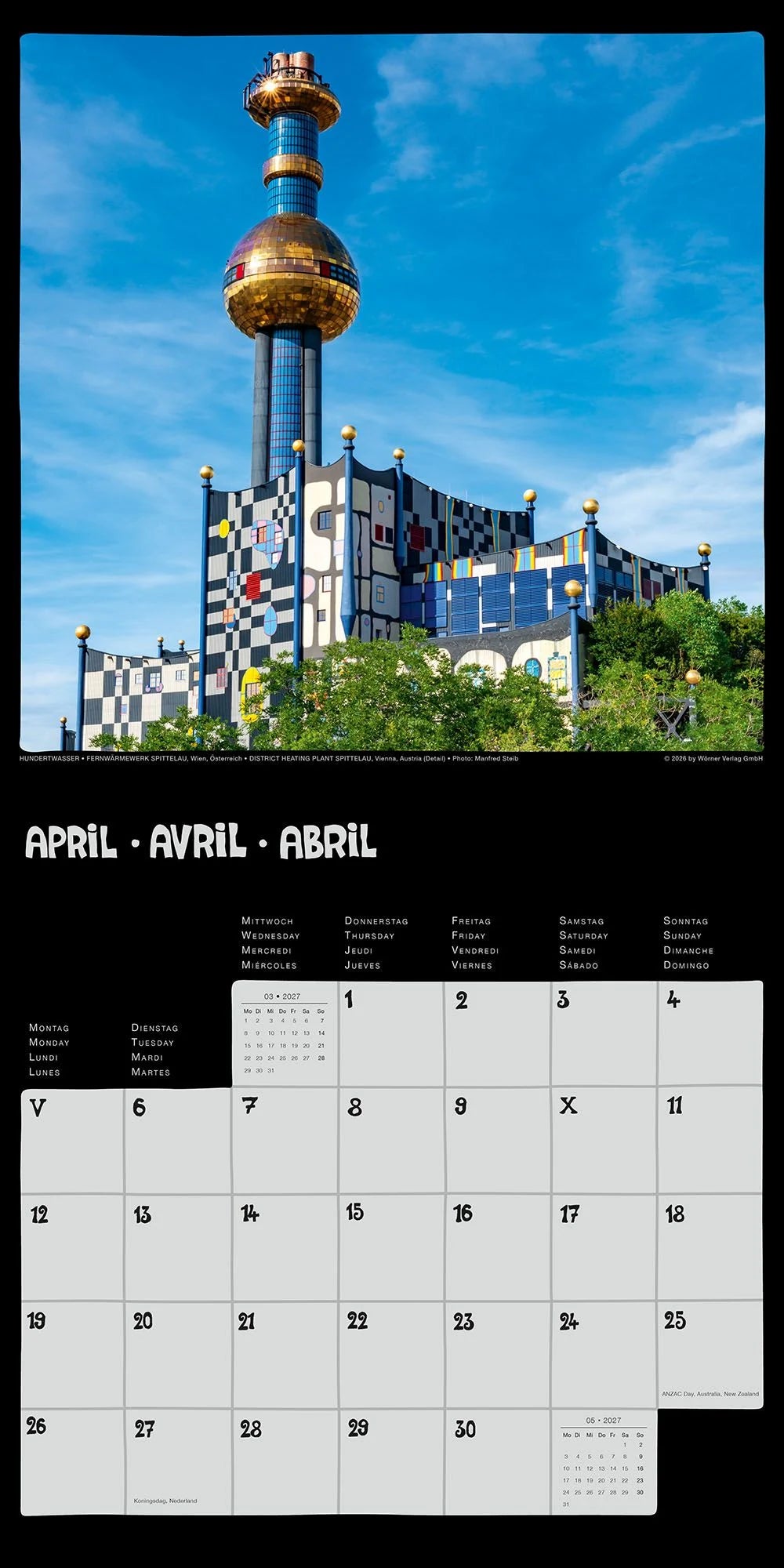 Hundertwasser Broschürenkalender Architektur 2027 – Ansicht