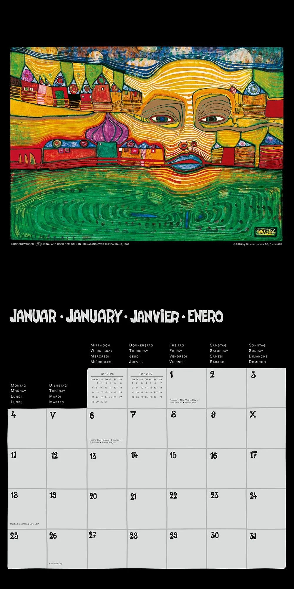 Hundertwasser Broschürenkalender Art 2027 – Ansicht