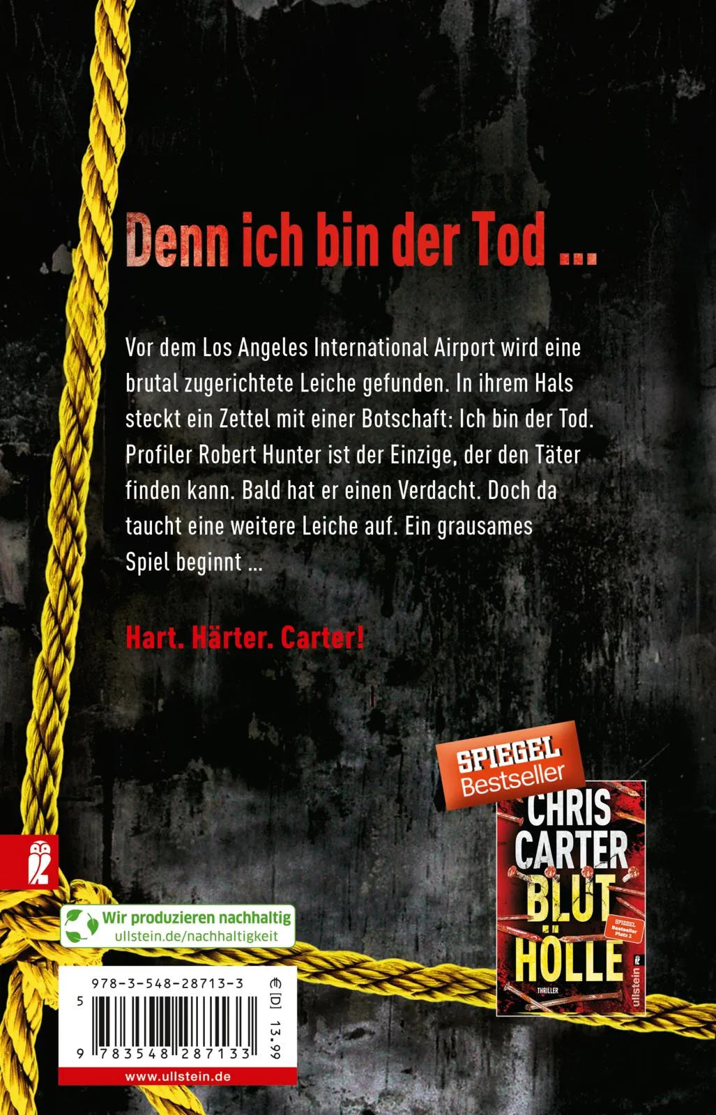 Buchrückseite von 'I Am Death. Der Totmacher' mit Klappentext - Taschenbuch