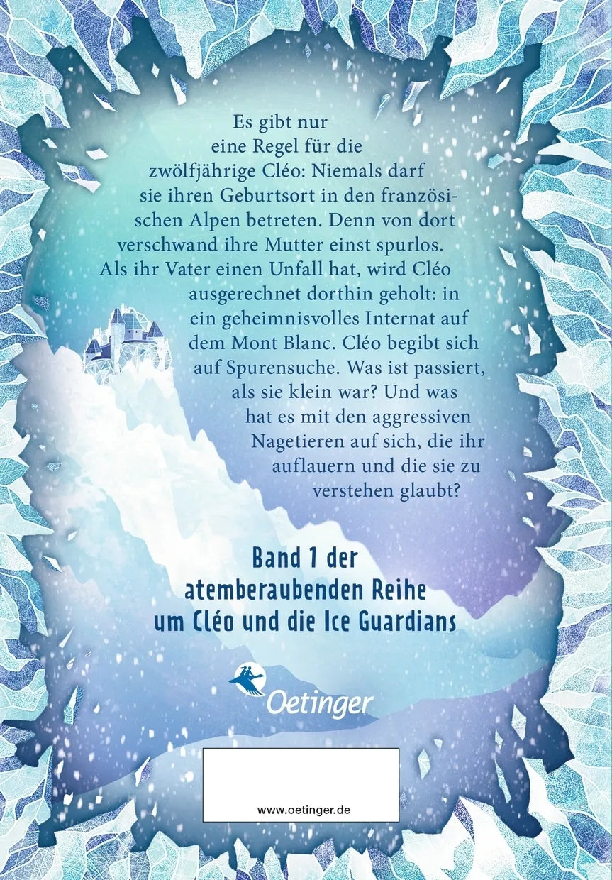 Buchrückseite von 'Ice Guardians 1. Die Macht der Gletscher' mit Klappentext - Gebundene Ausgabe