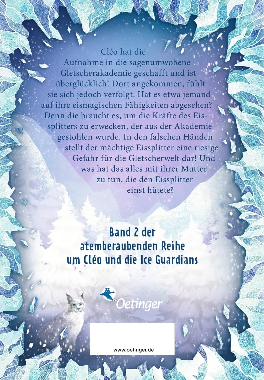 Buchrückseite von 'Ice Guardians 2. Der magische Eissplitter' mit Klappentext - Gebundene Ausgabe