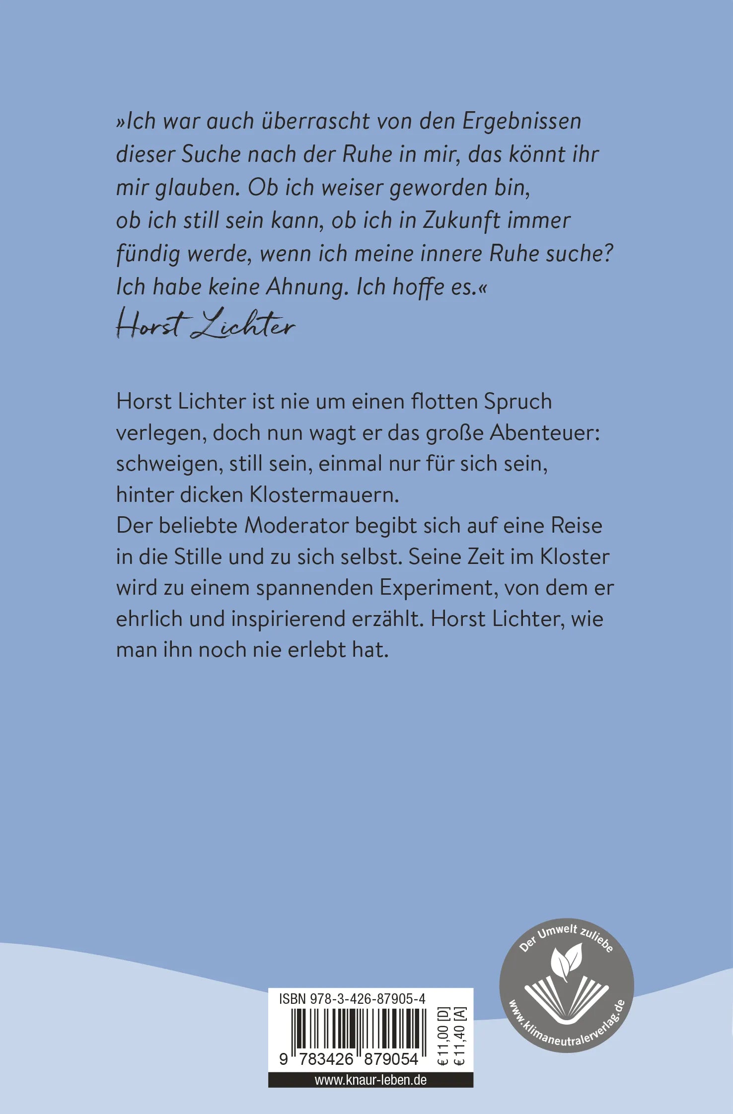 Buchrückseite von 'Ich bin dann mal still' mit Klappentext - Taschenbuch