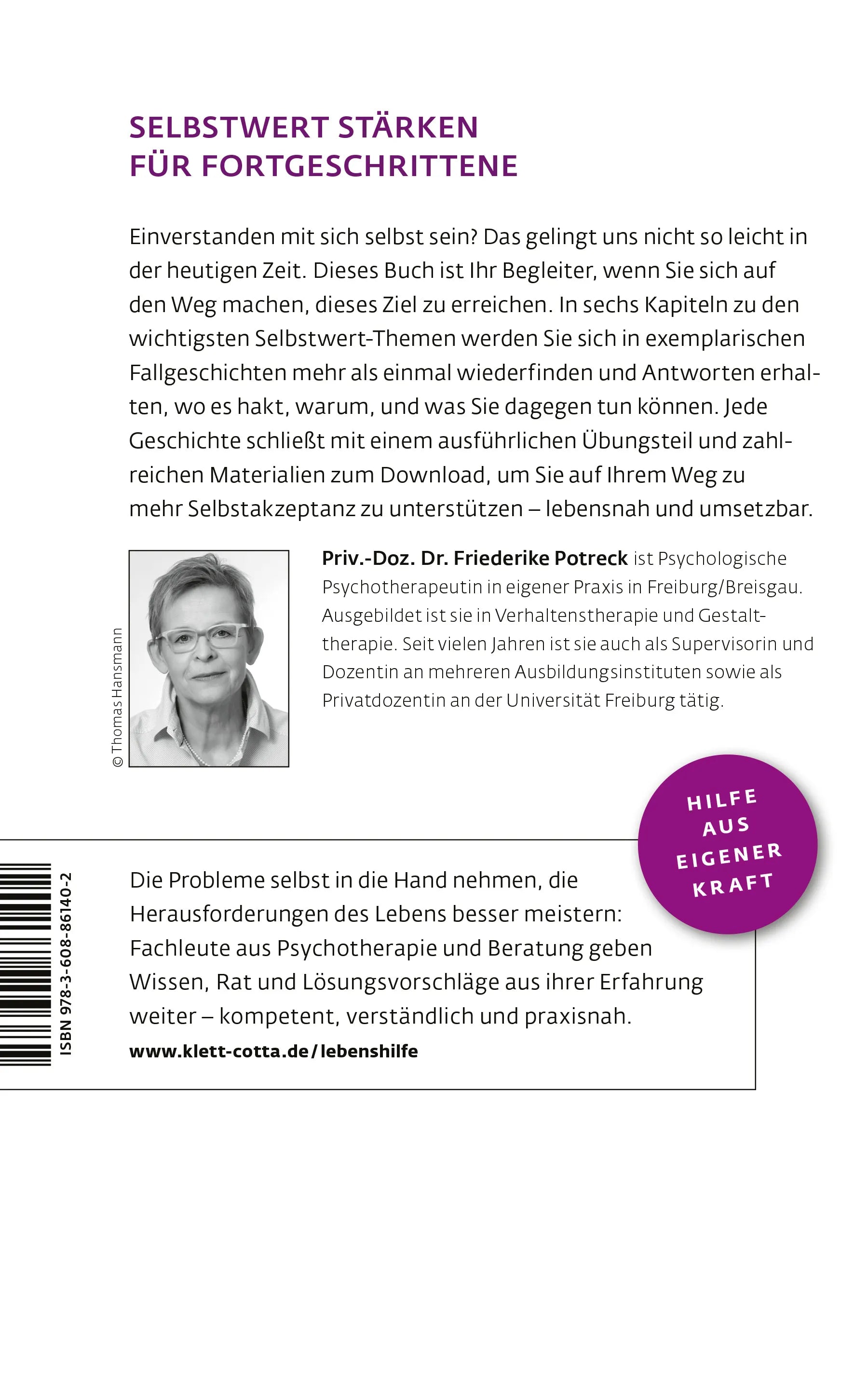 Buchrückseite von 'Ich bin genug!' mit Klappentext - Paperback