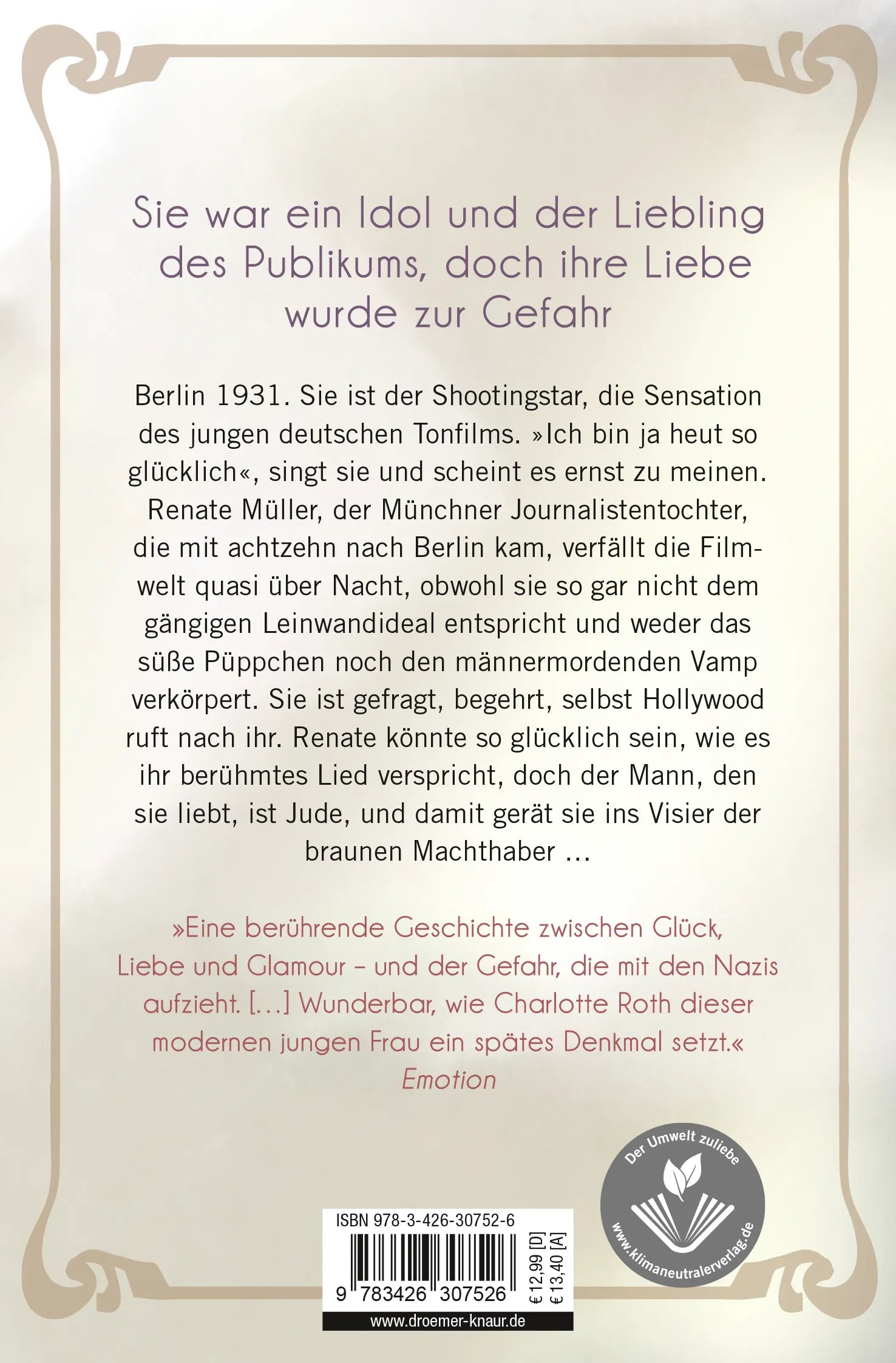 Buchrückseite von 'Ich bin ja heut so glücklich' mit Klappentext - Taschenbuch