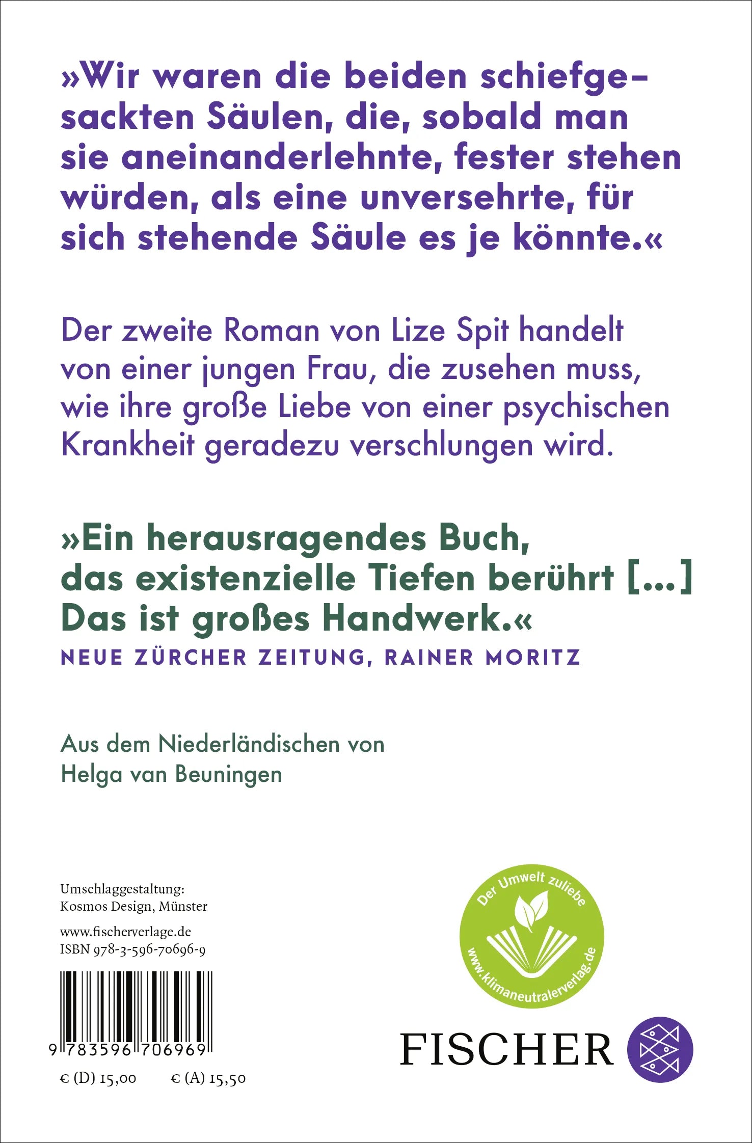 Buchrückseite von 'Ich bin nicht da' mit Klappentext - Taschenbuch