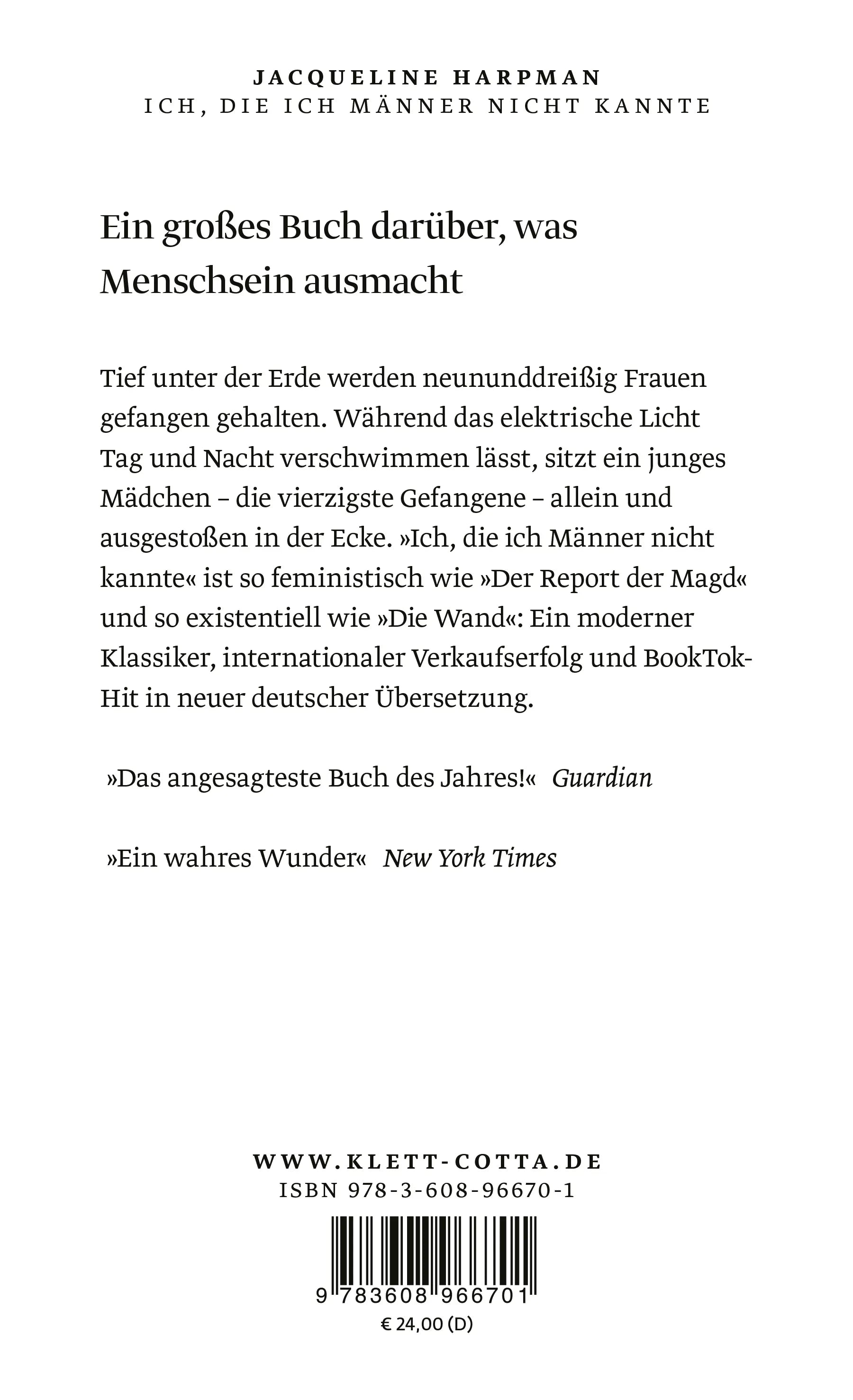 Rückseite: Ich, die ich Männer nicht kannte (Hardcover)