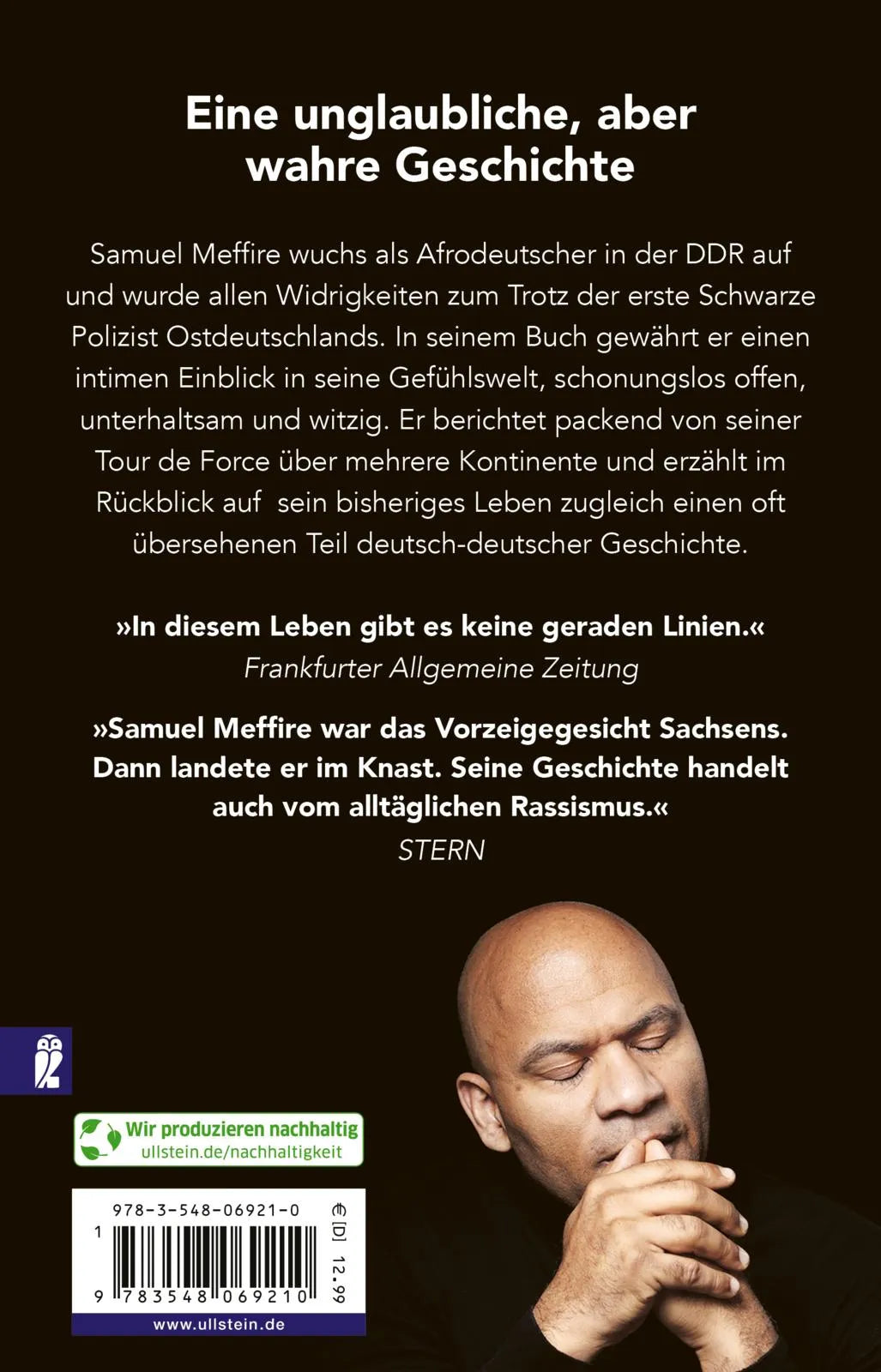 Buchrückseite von 'Ich, ein Sachse' mit Klappentext - Taschenbuch