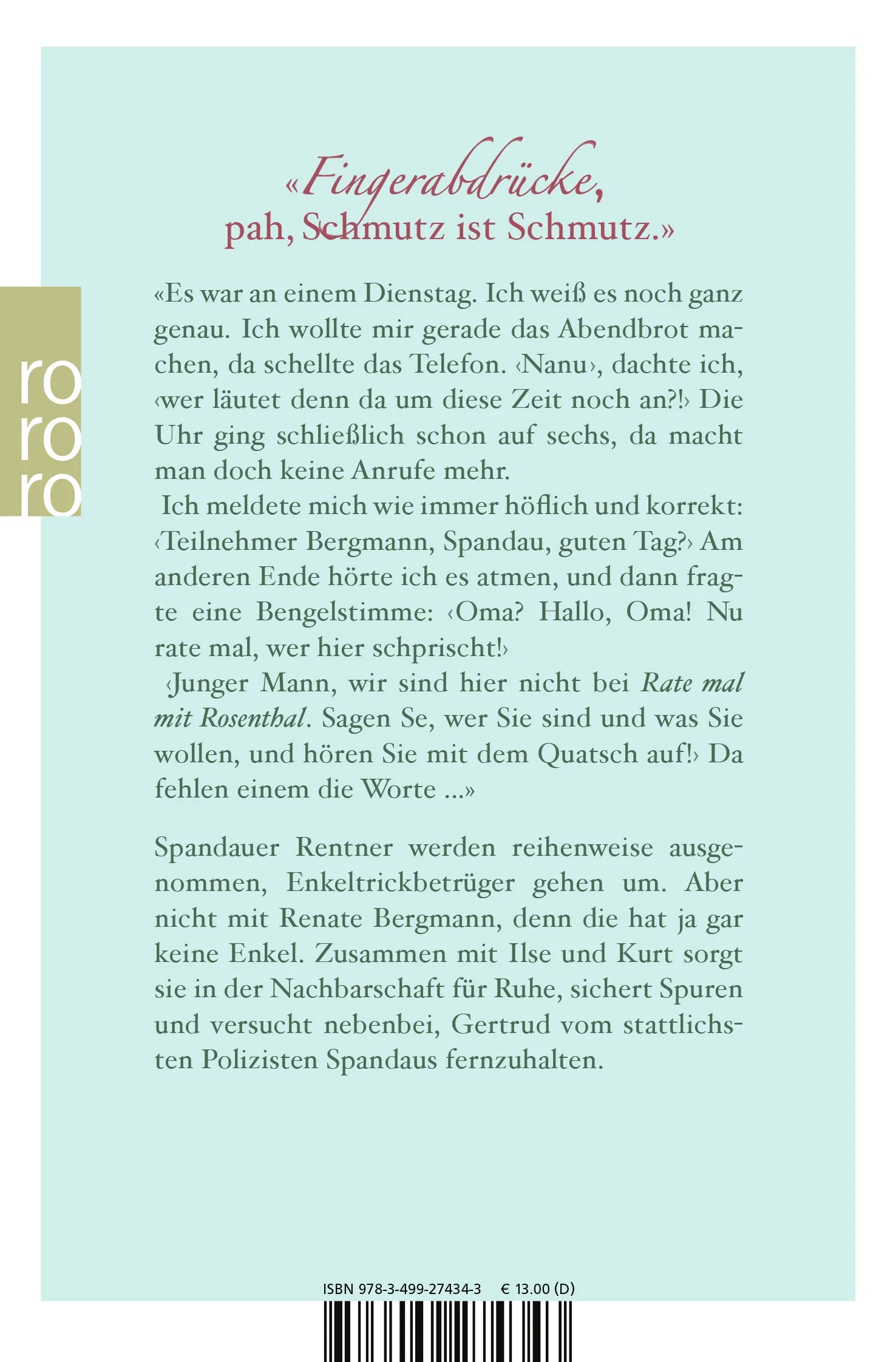 Buchrückseite von 'Ich habe gar keine Enkel' mit Klappentext - Taschenbuch