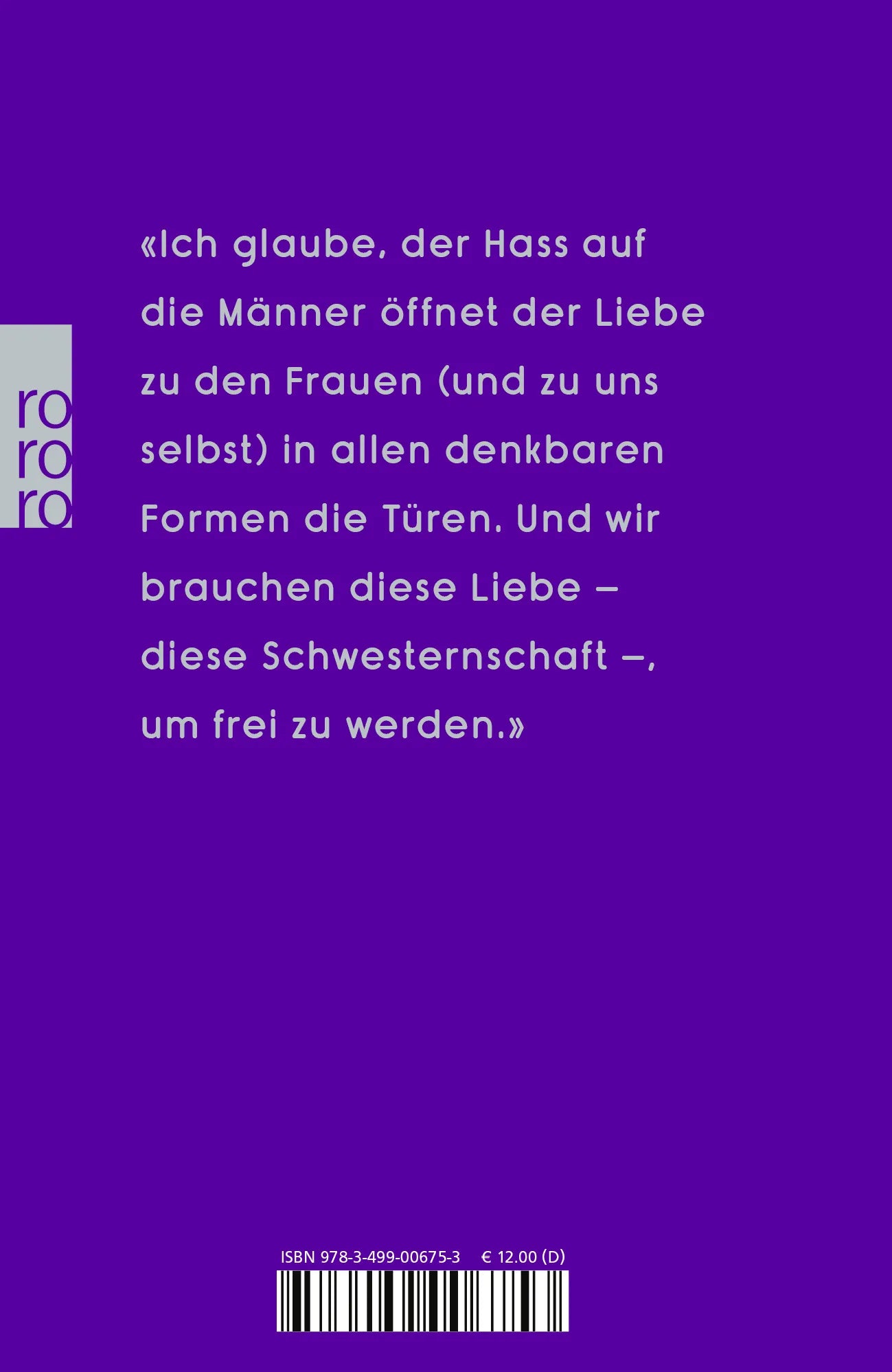 Buchrückseite von 'Ich hasse Männer' mit Klappentext - Gebundene Ausgabe