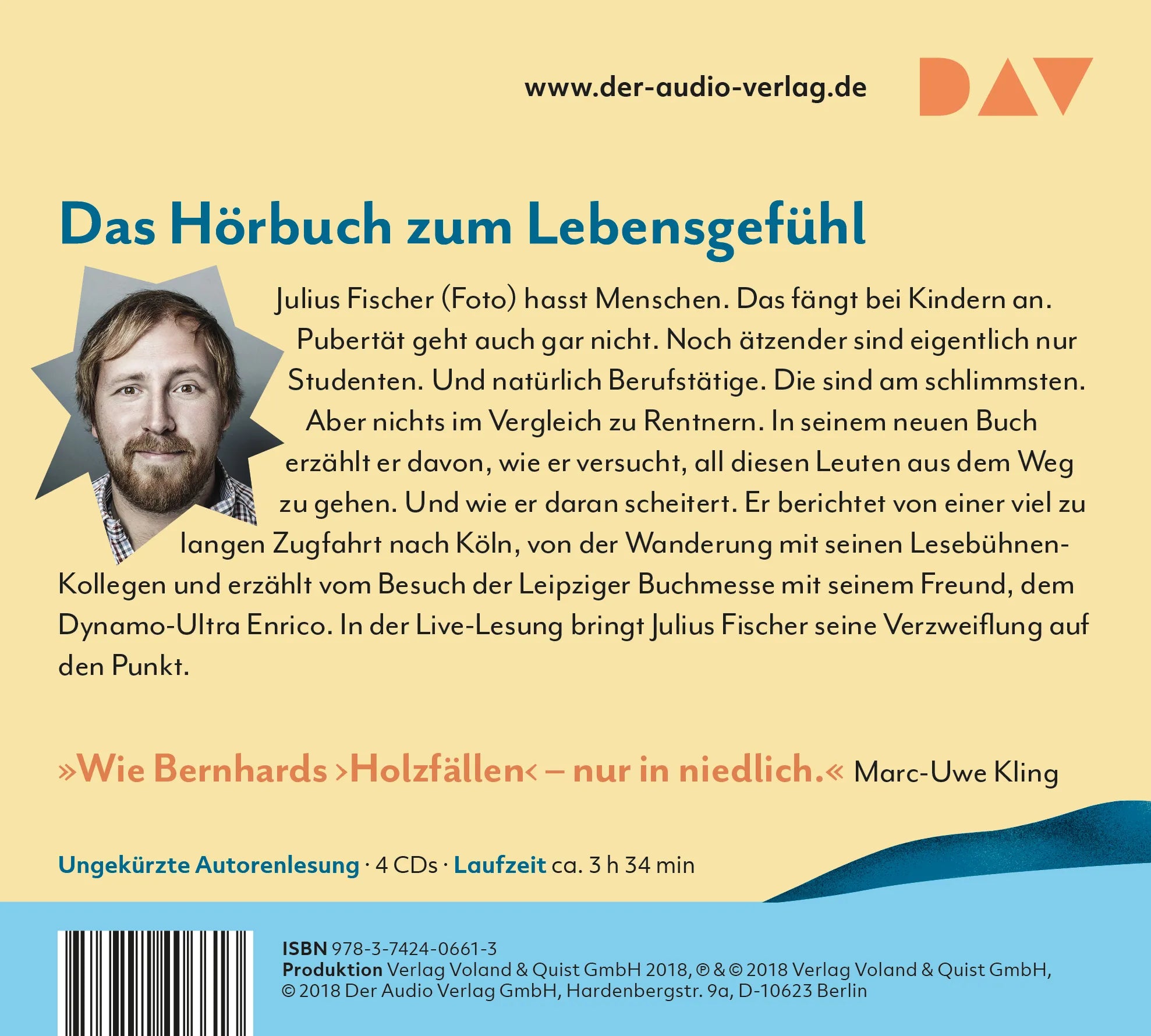 Buchrückseite von 'Ich hasse Menschen 1. Eine Abschweifung' mit Klappentext - Hörbuch (CD)