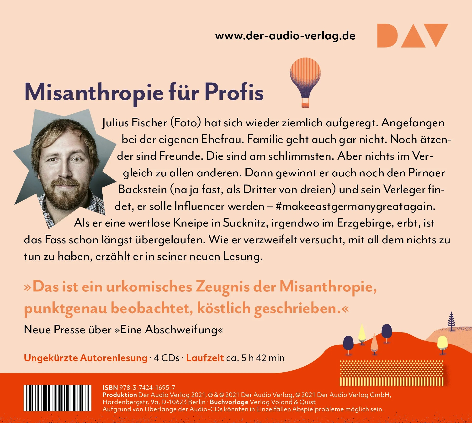 Buchrückseite von 'Ich hasse Menschen 2. Eine Art Liebesgeschichte' mit Klappentext - Hörbuch (CD)
