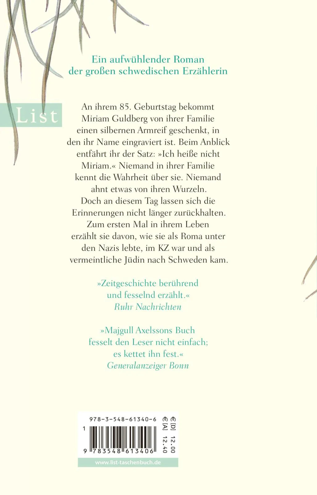 Buchrückseite von 'Ich heiße nicht Miriam' mit Klappentext - Taschenbuch