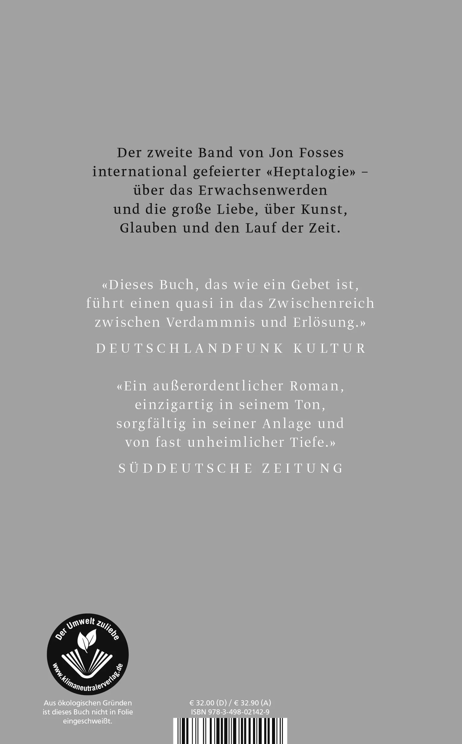 Buchrückseite von 'Ich ist ein anderer' mit Klappentext - Gebundene Ausgabe