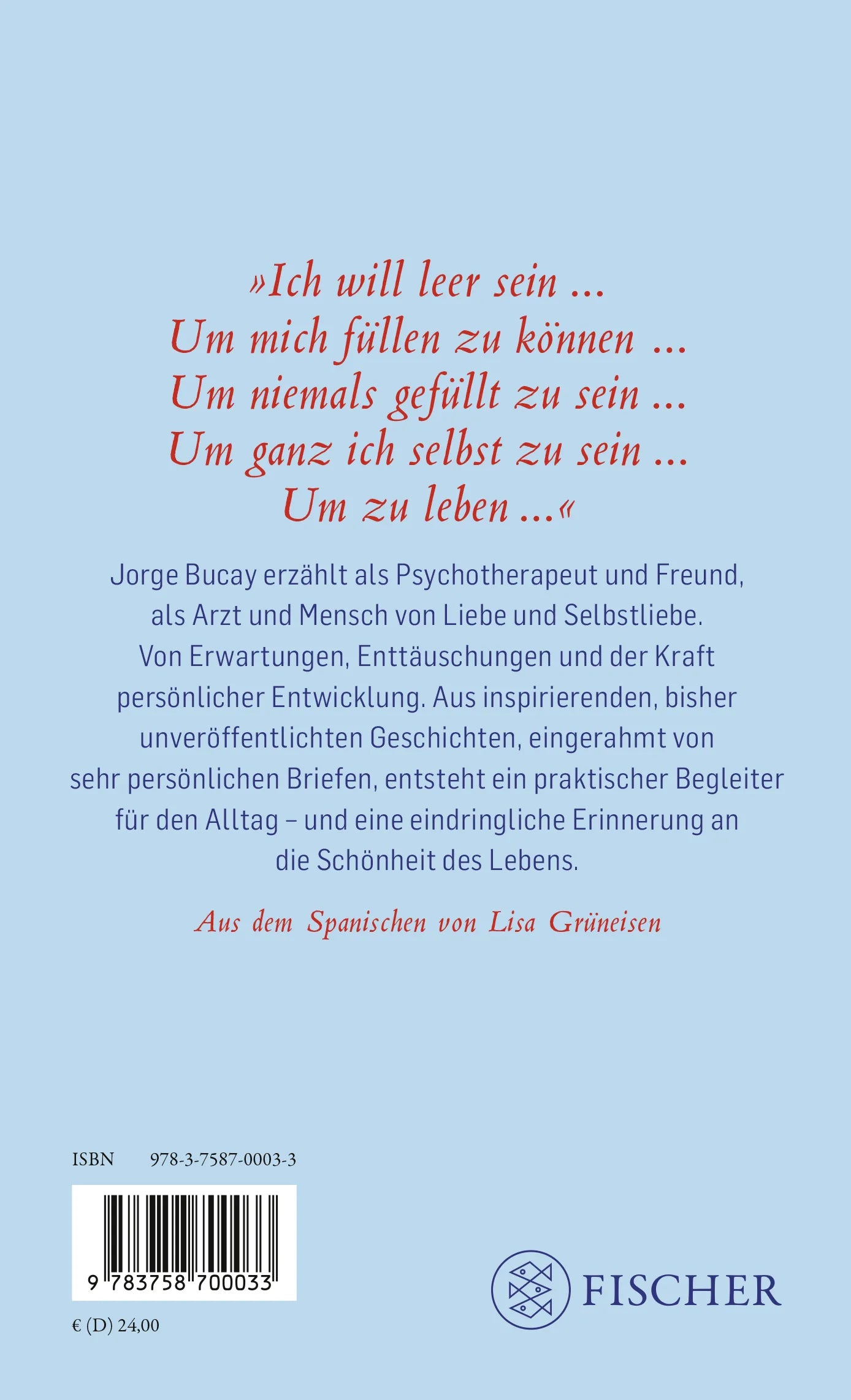 Buchrückseite von 'Ich schreibe Dir diesen Brief ...' mit Klappentext - Gebundene Ausgabe