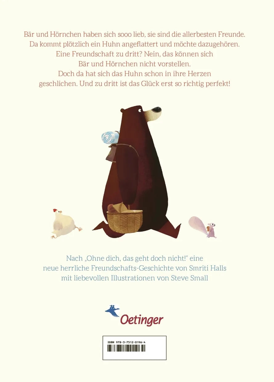 Buchrückseite von 'Ich und du und Huhn dazu' mit Klappentext - Gebundene Ausgabe