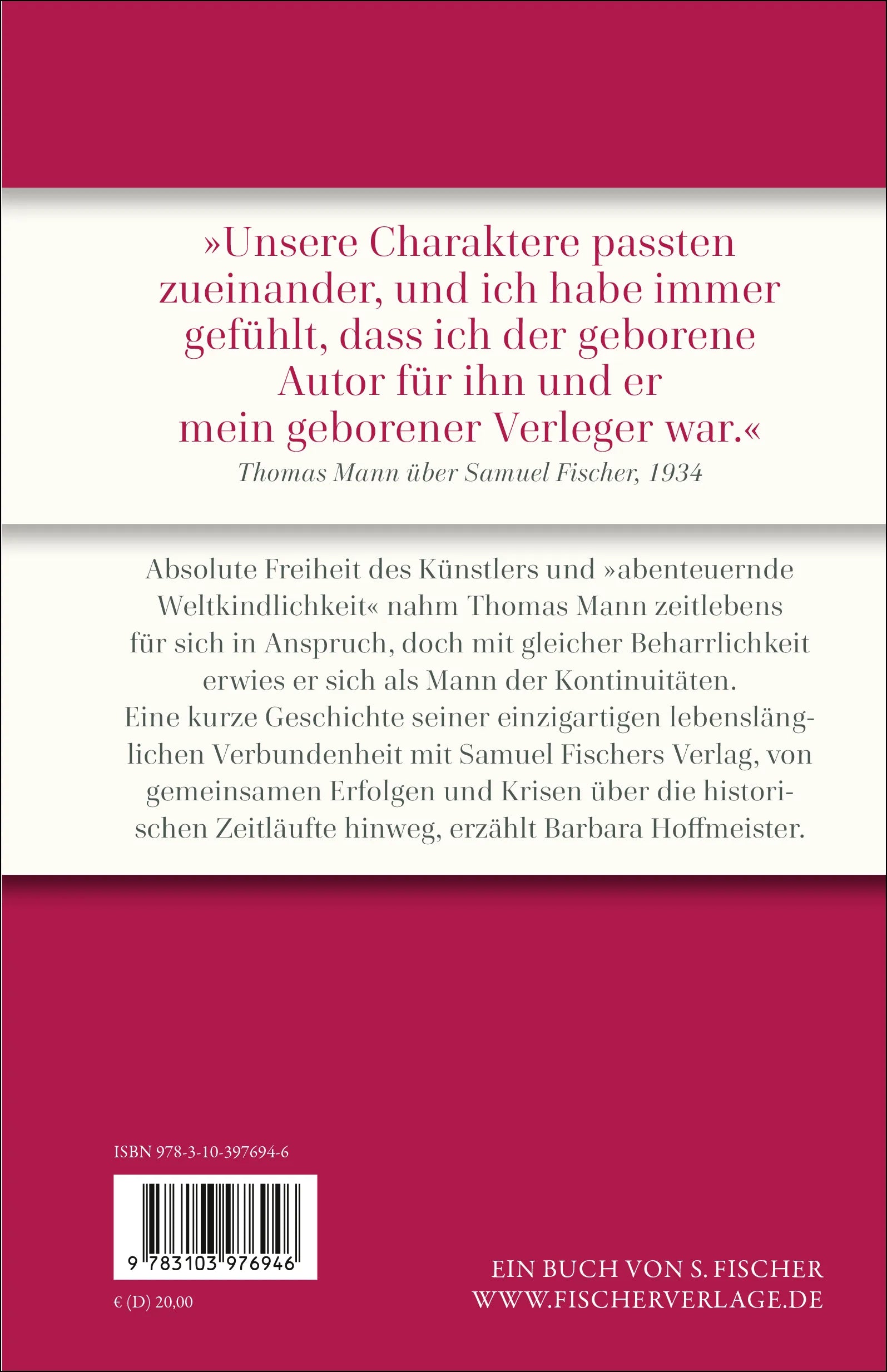 Buchrückseite von '»... ich will Euch niemals verlassen«' mit Klappentext - Gebundene Ausgabe