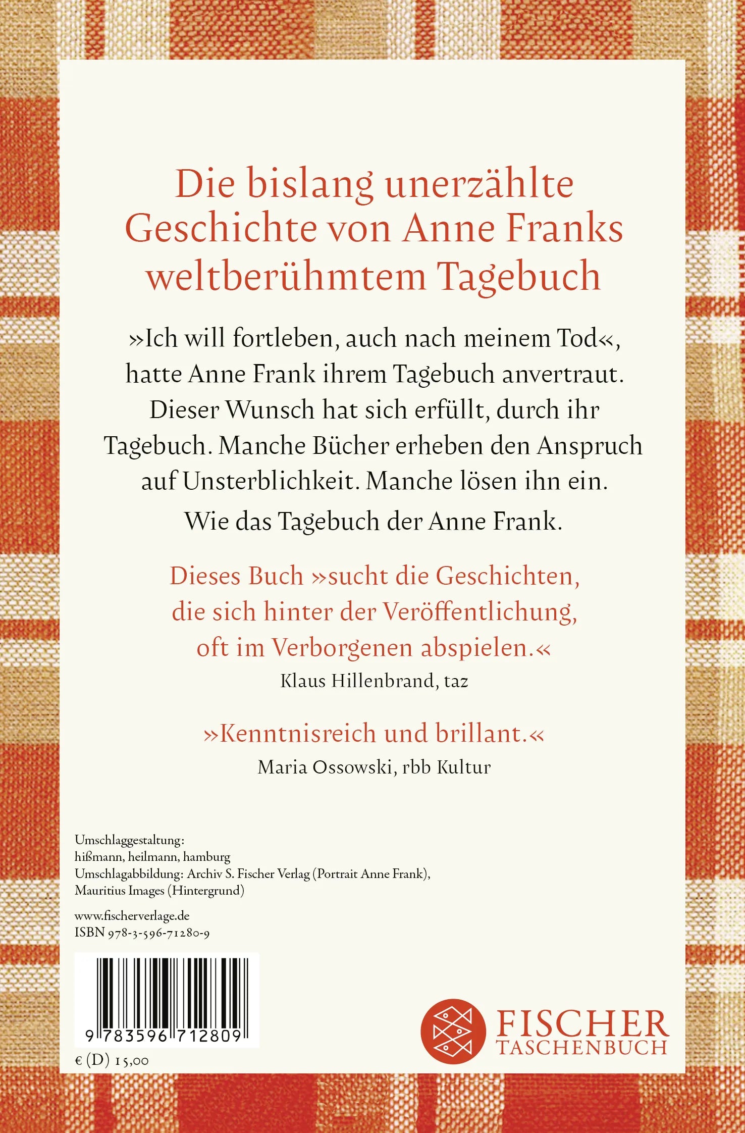 Buchrückseite von '»Ich will fortleben, auch nach meinem Tod«' mit Klappentext - Taschenbuch