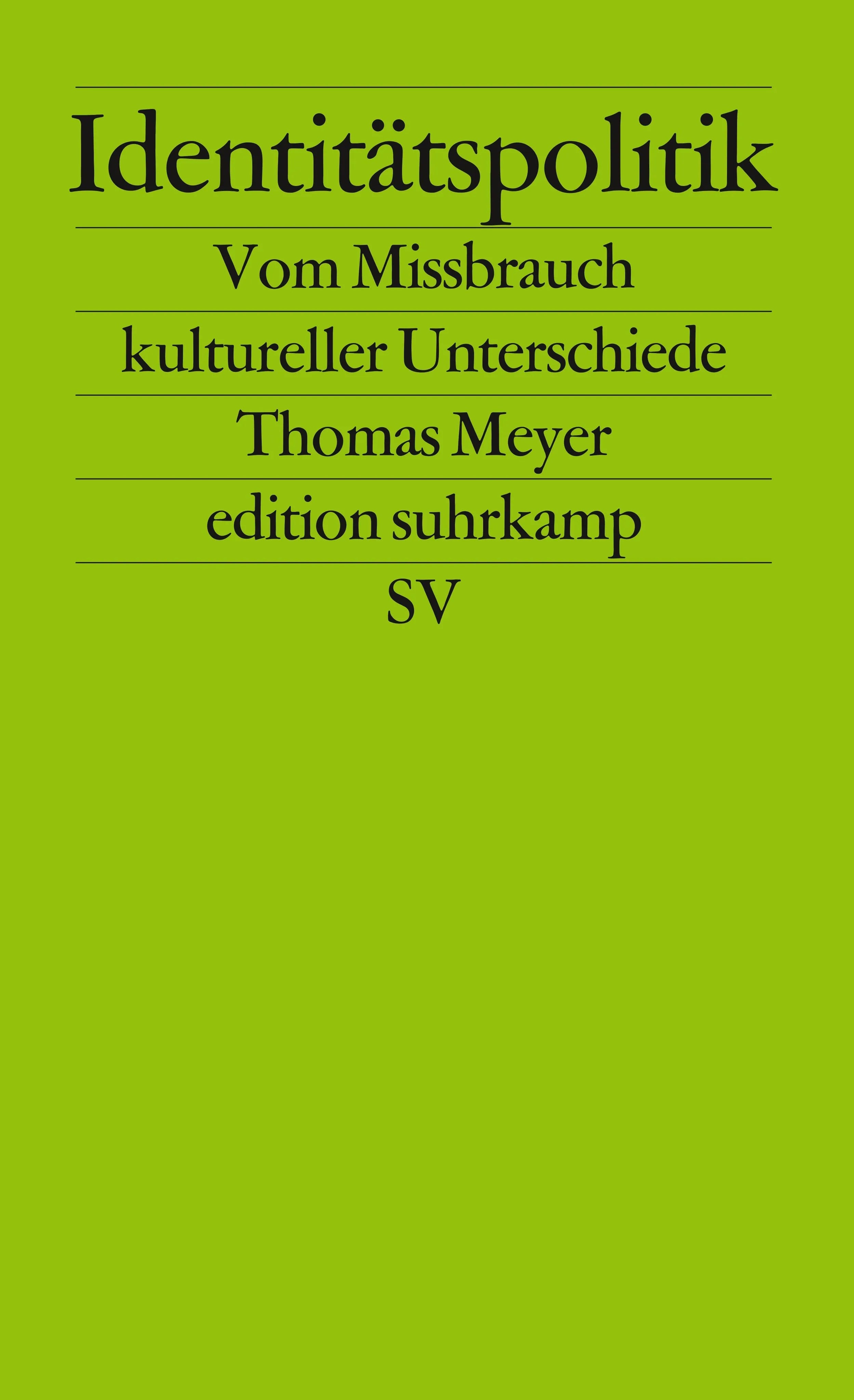 Buchcover von 'Identitätspolitik' - Taschenbuch von Thomas Meyer