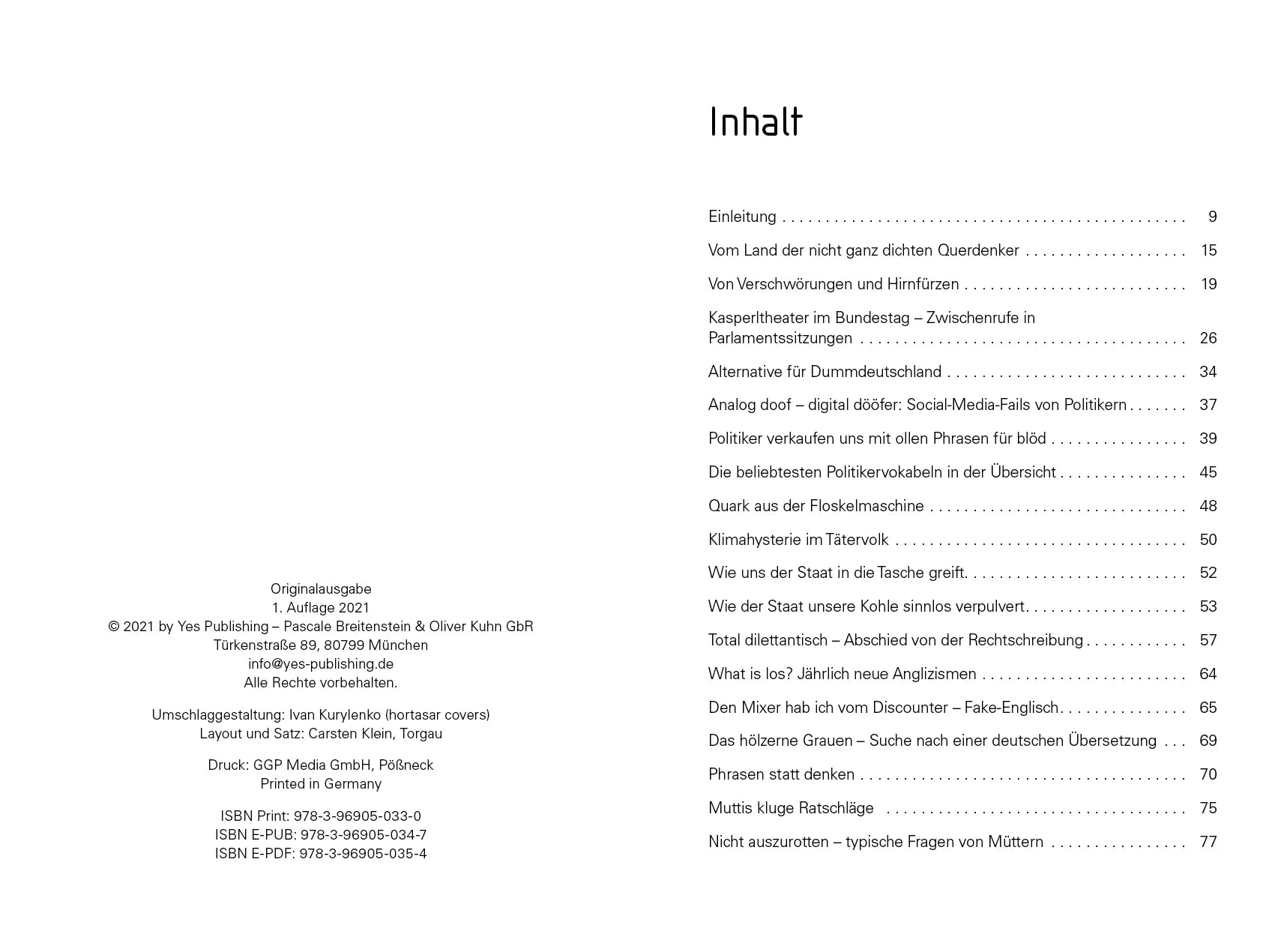Innenansicht von 'Idiotenland' - Taschenbuch