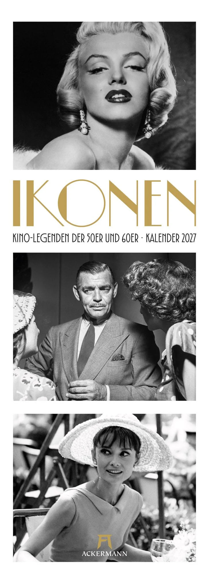 Wandkalender: Ikonen Triplet-Kalender 2027 | Kino-Legenden der 50er und 60er